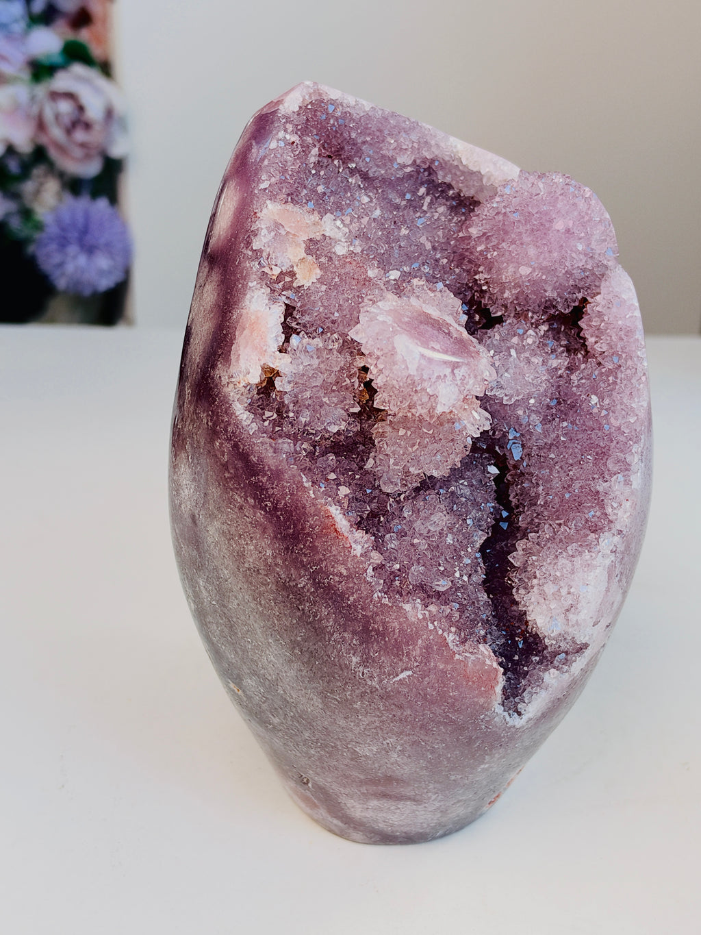 Brazilian Pink Amethyst Freeform with Druzy, 2.702 kg