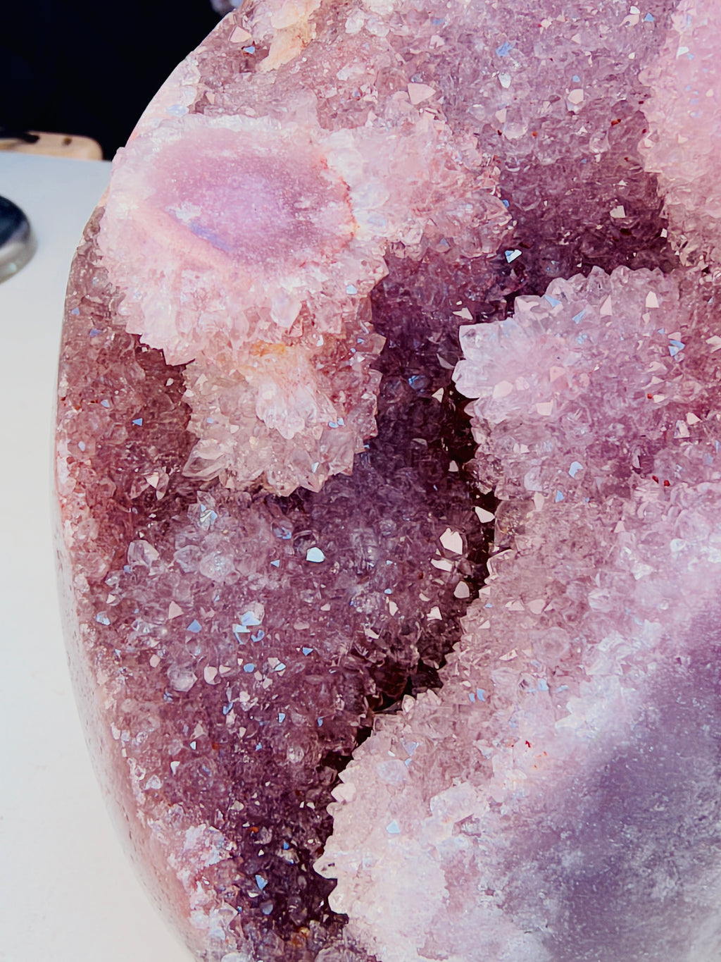 Brazilian Pink Amethyst Freeform with Druzy, 2.702 kg