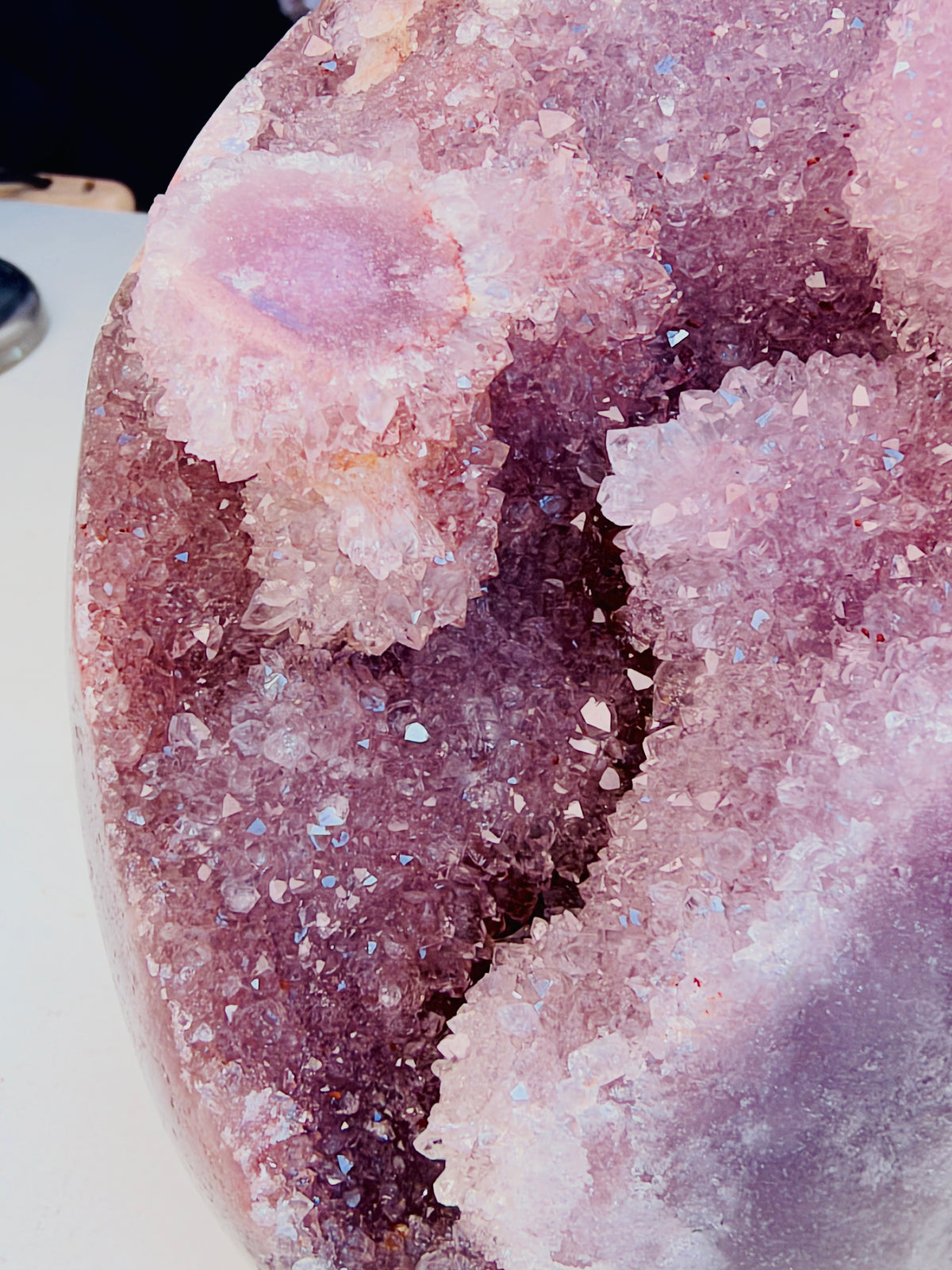 Brazilian Pink Amethyst Freeform with Druzy, 2.702 kg