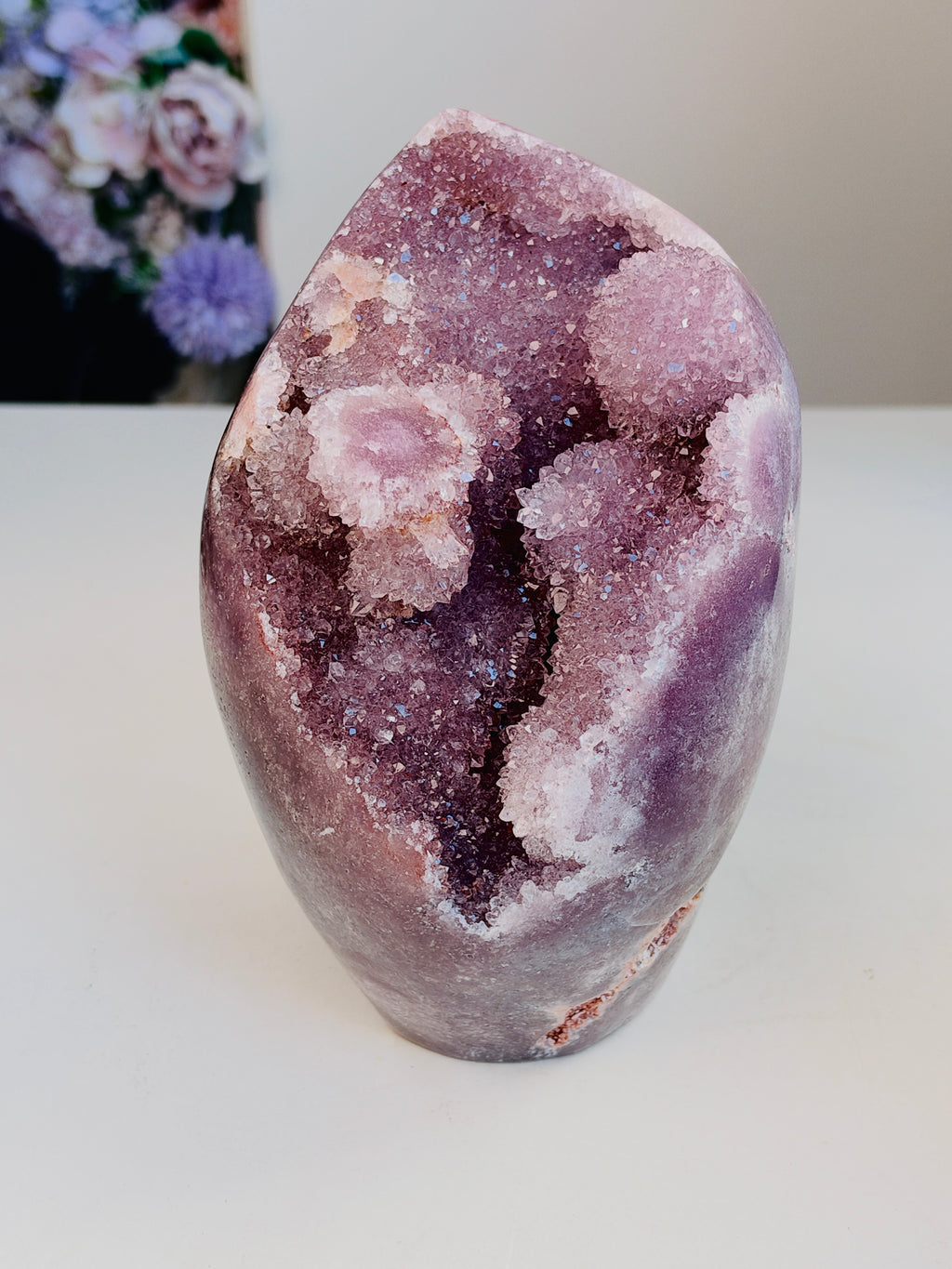 Brazilian Pink Amethyst Freeform with Druzy, 2.702 kg