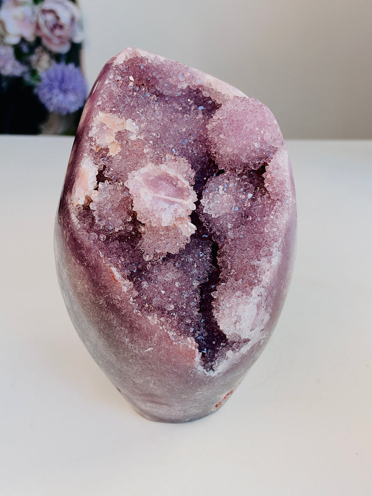 Brazilian Pink Amethyst Freeform with Druzy, 2.702 kg