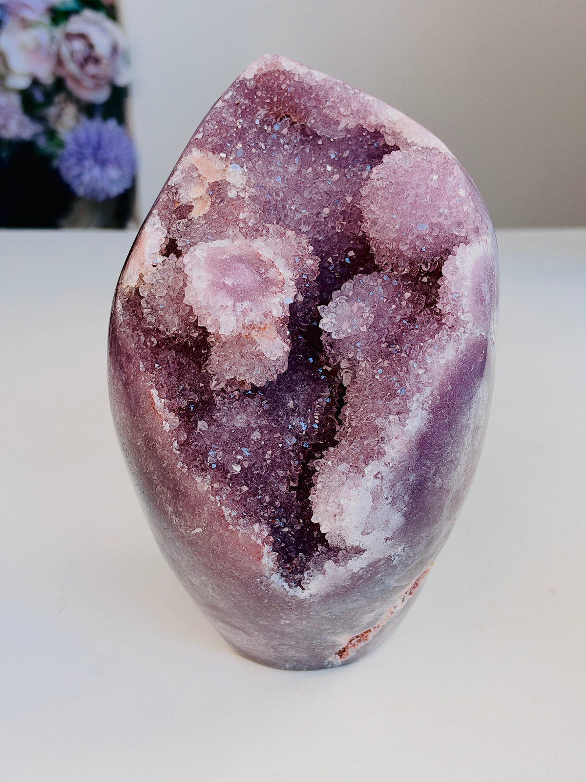 Brazilian Pink Amethyst Freeform with Druzy, 2.702 kg