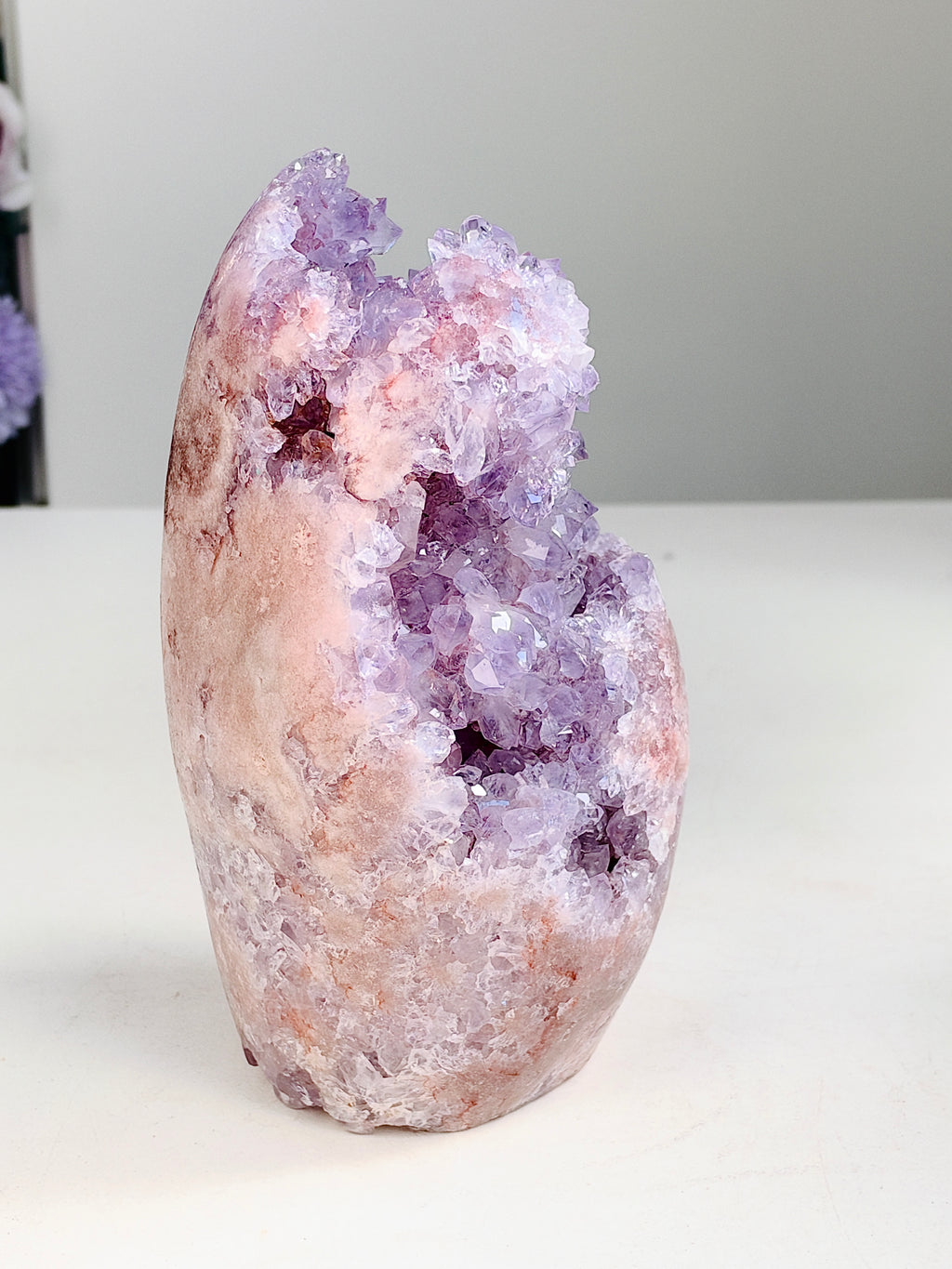 Brazilian Pink Amethyst Freeform with Lilac Crystals, 1.756 kg