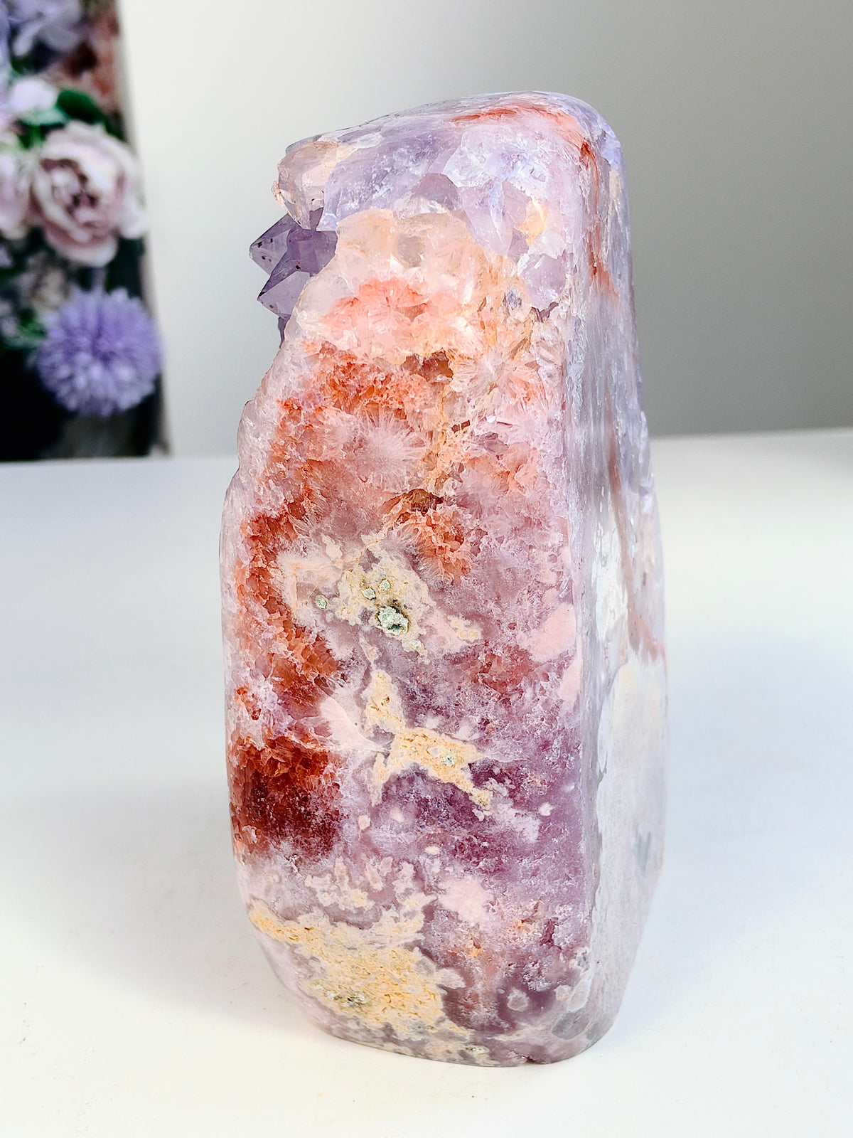 Brazilian Pink Amethyst Freeform with Lilac Crystal Points, 3.053 kg