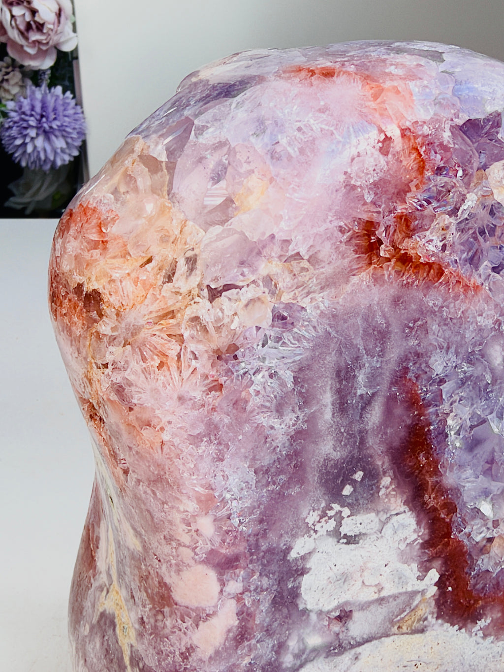 Brazilian Pink Amethyst Freeform with Lilac Crystal Points, 3.053 kg