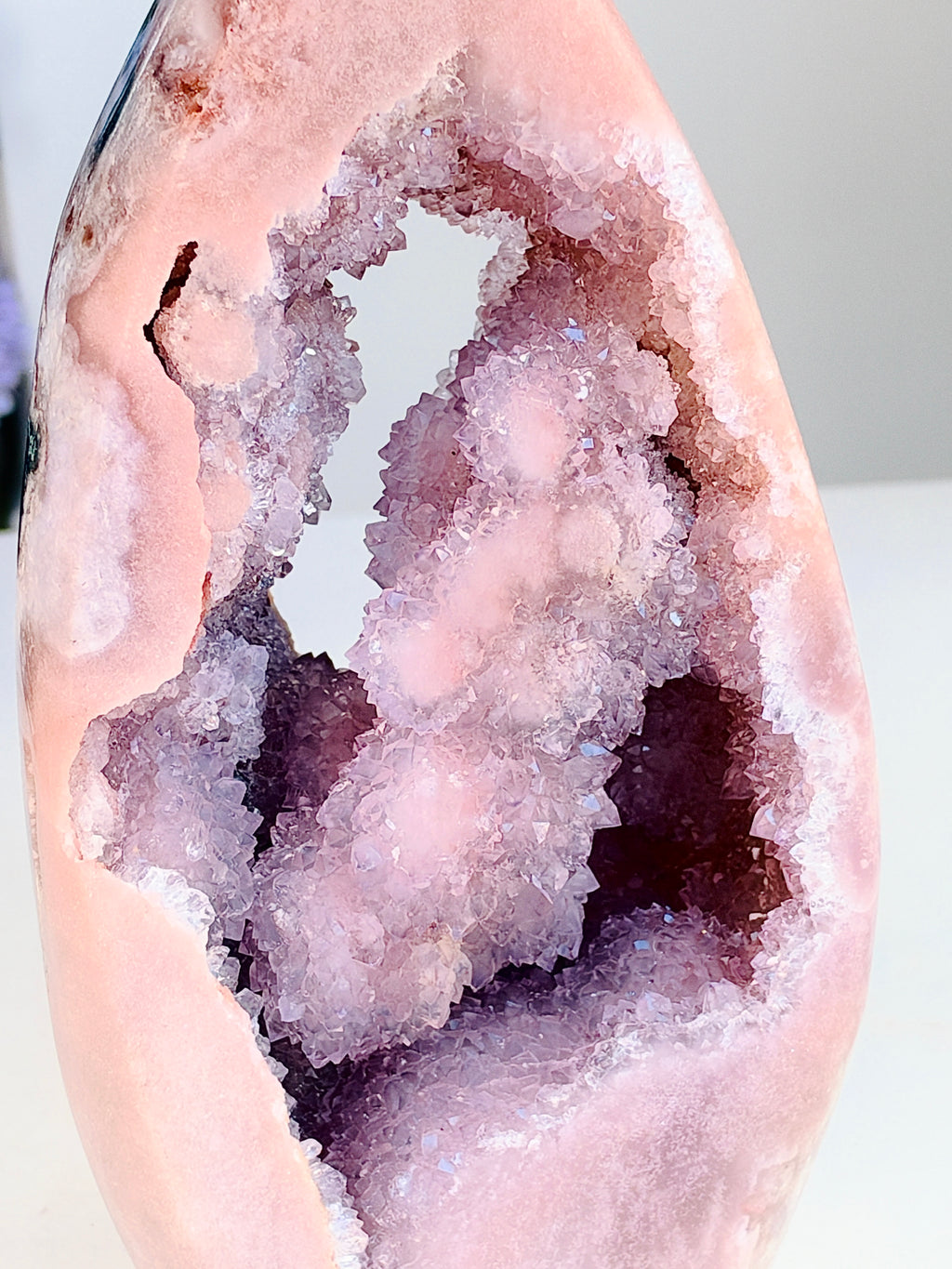 Brazilian Pink Amethyst Druzy Flame, 2.2 kg