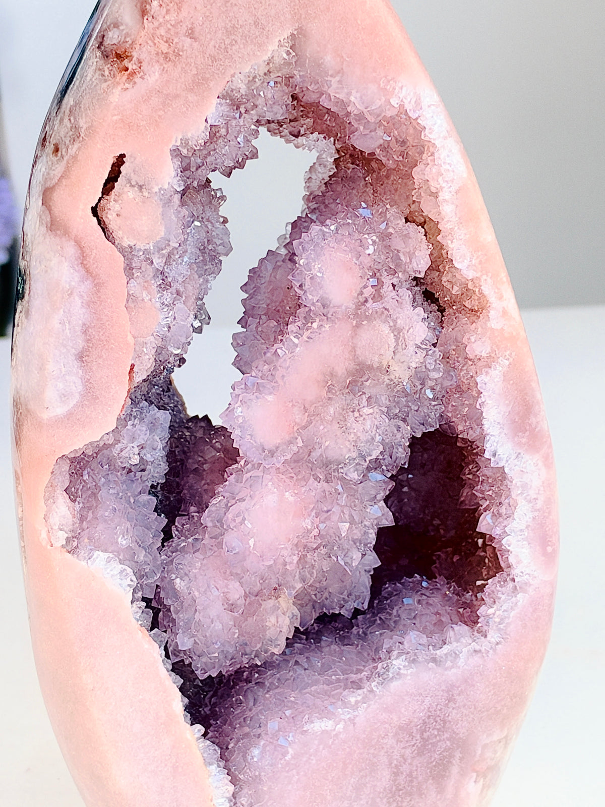 Brazilian Pink Amethyst Druzy Flame, 2.2 kg