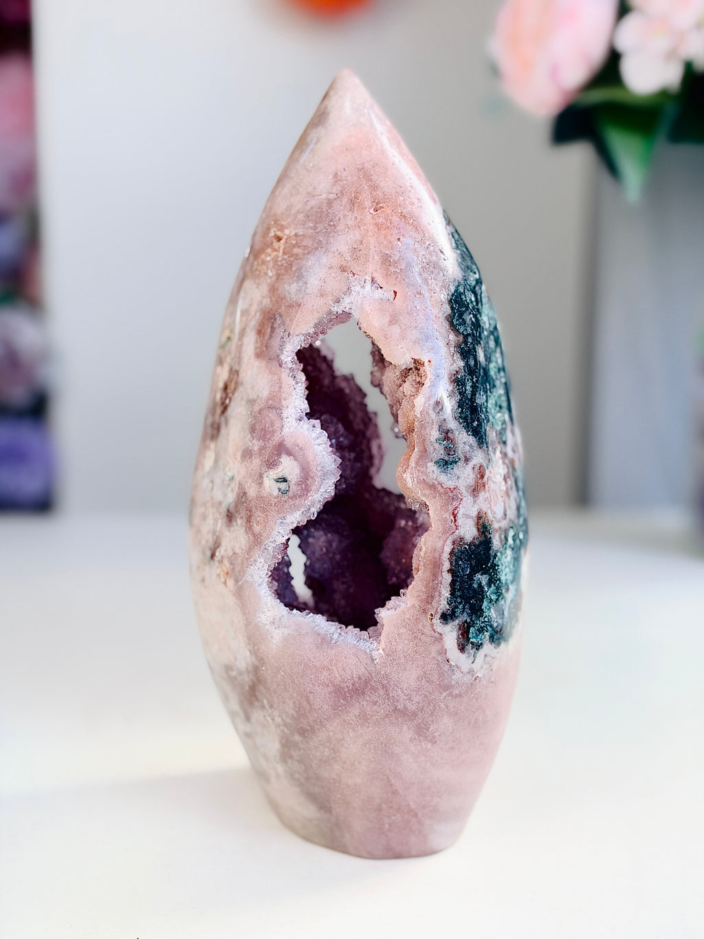 Brazilian Pink Amethyst Druzy Flame, 2.2 kg