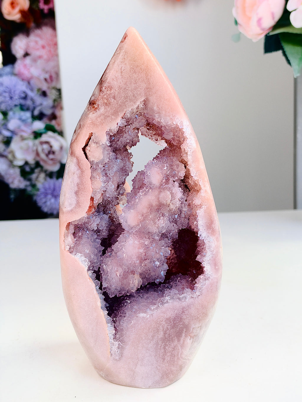 Brazilian Pink Amethyst Druzy Flame, 2.2 kg