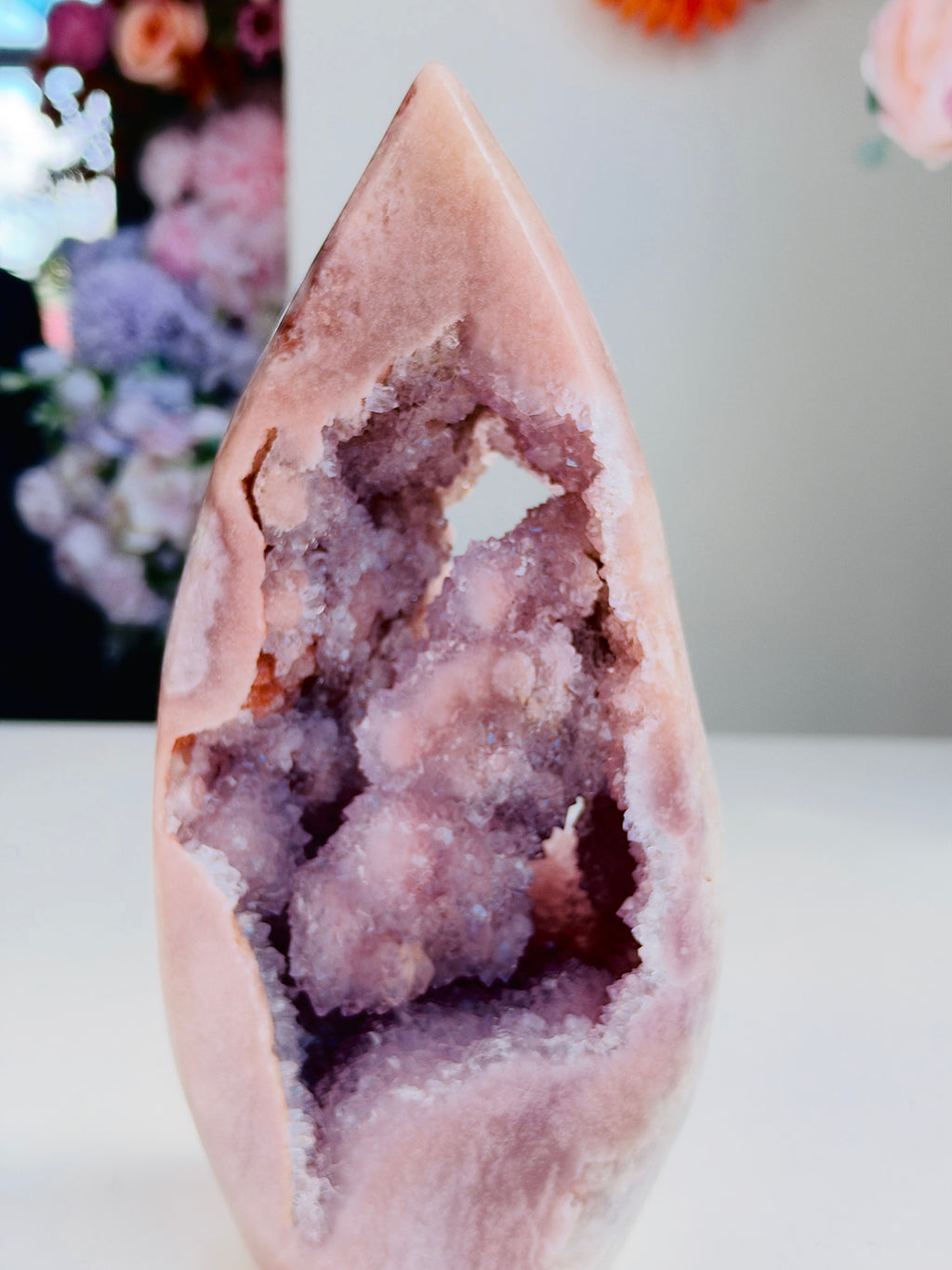 Brazilian Pink Amethyst Druzy Flame, 2.2 kg