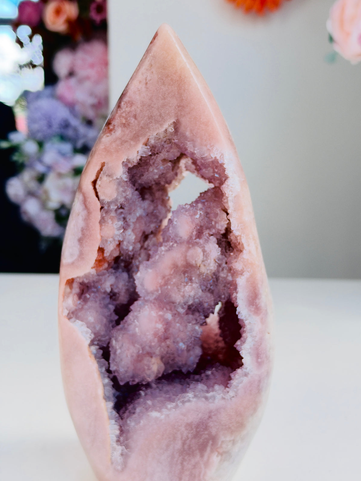 Brazilian Pink Amethyst Druzy Flame, 2.2 kg