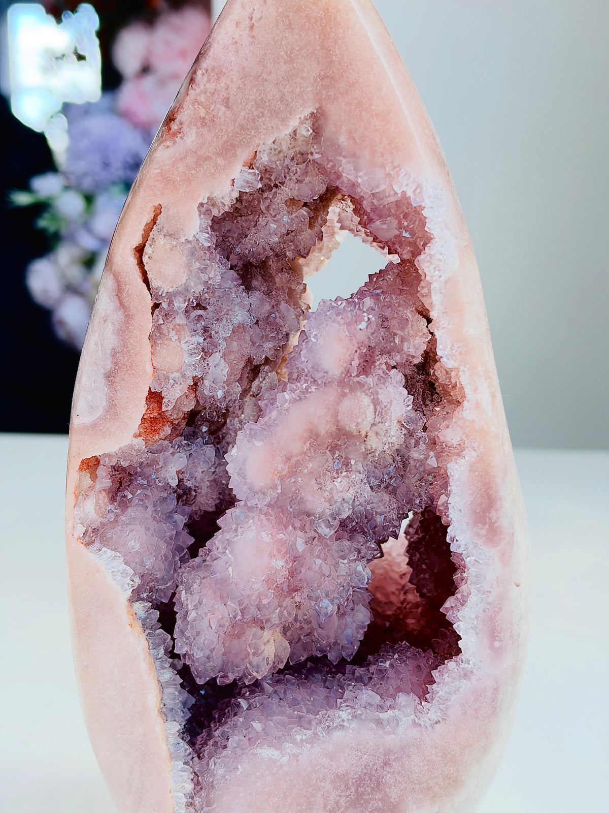 Brazilian Pink Amethyst Druzy Flame, 2.2 kg