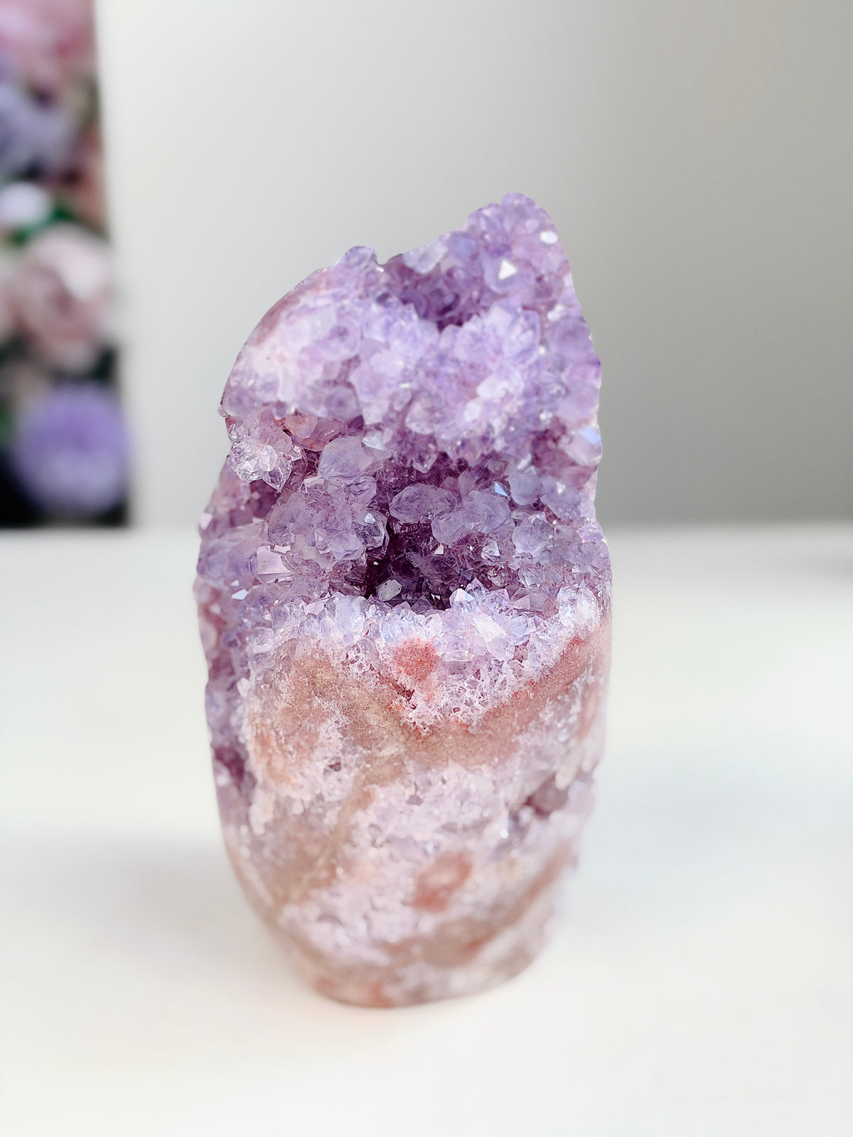 Brazilian Pink Amethyst Freeform with Lilac Crystals, 1.756 kg