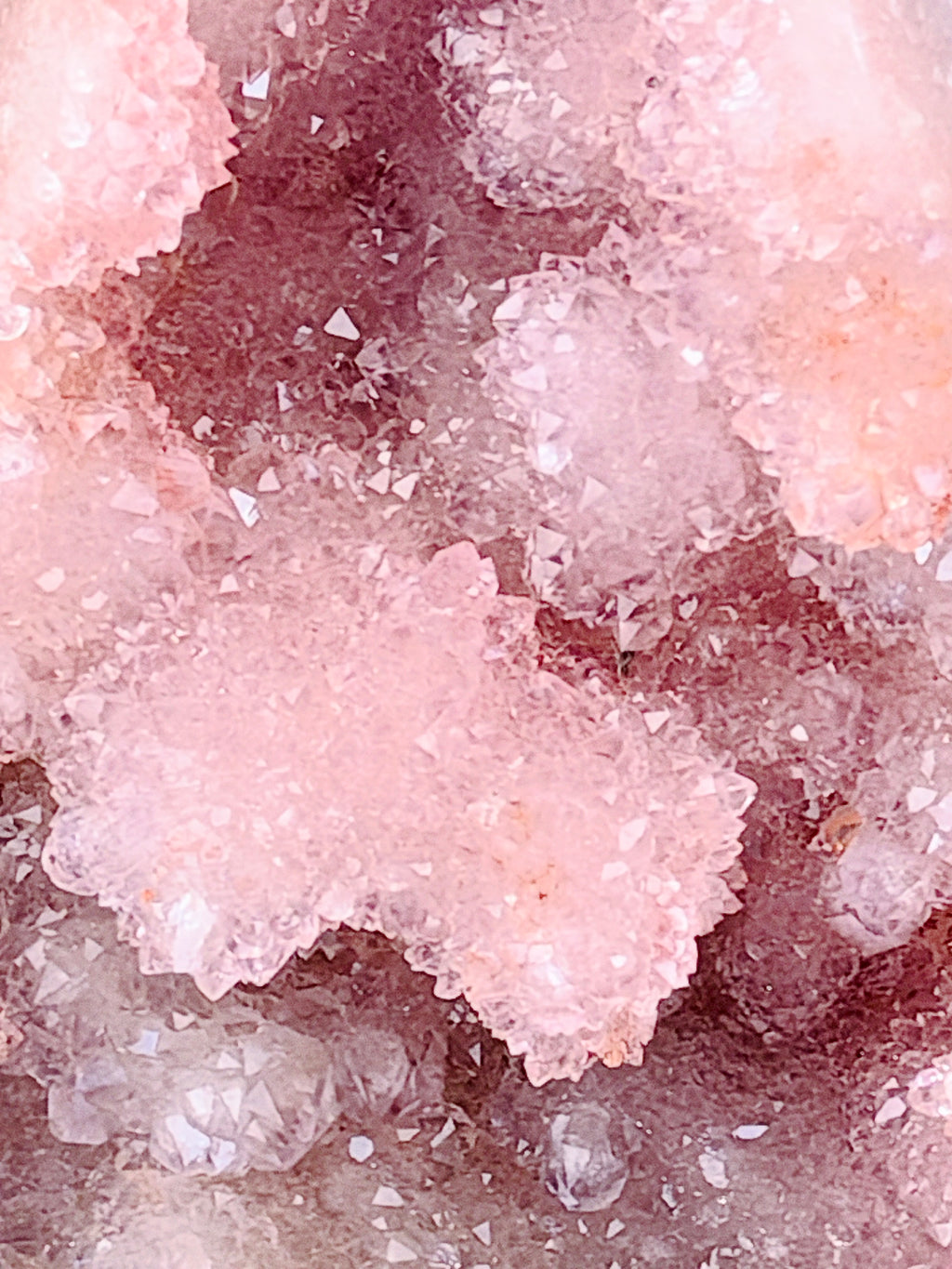 Super Sparkling Pink Amethyst Druzy Flame