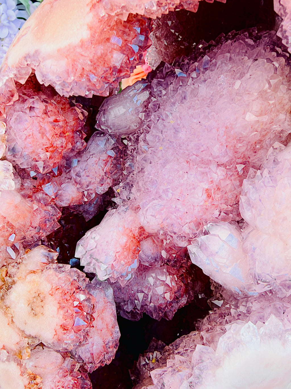 Large Pink Amethyst Geode on Stand, 6.11kg Brazilian Druzy Freeform