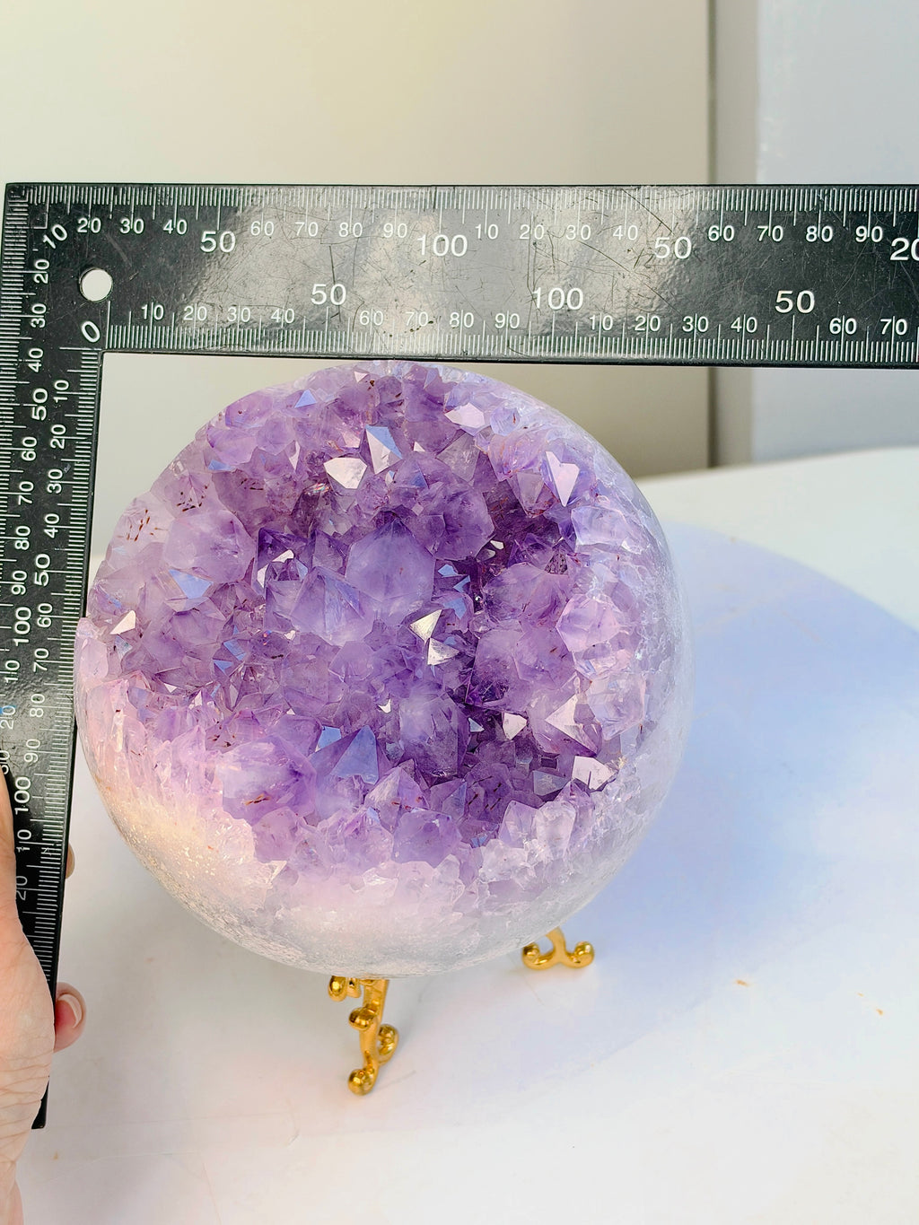 Brazilian Pink Amethyst Geode Sphere with Druzy, 2.7 kg