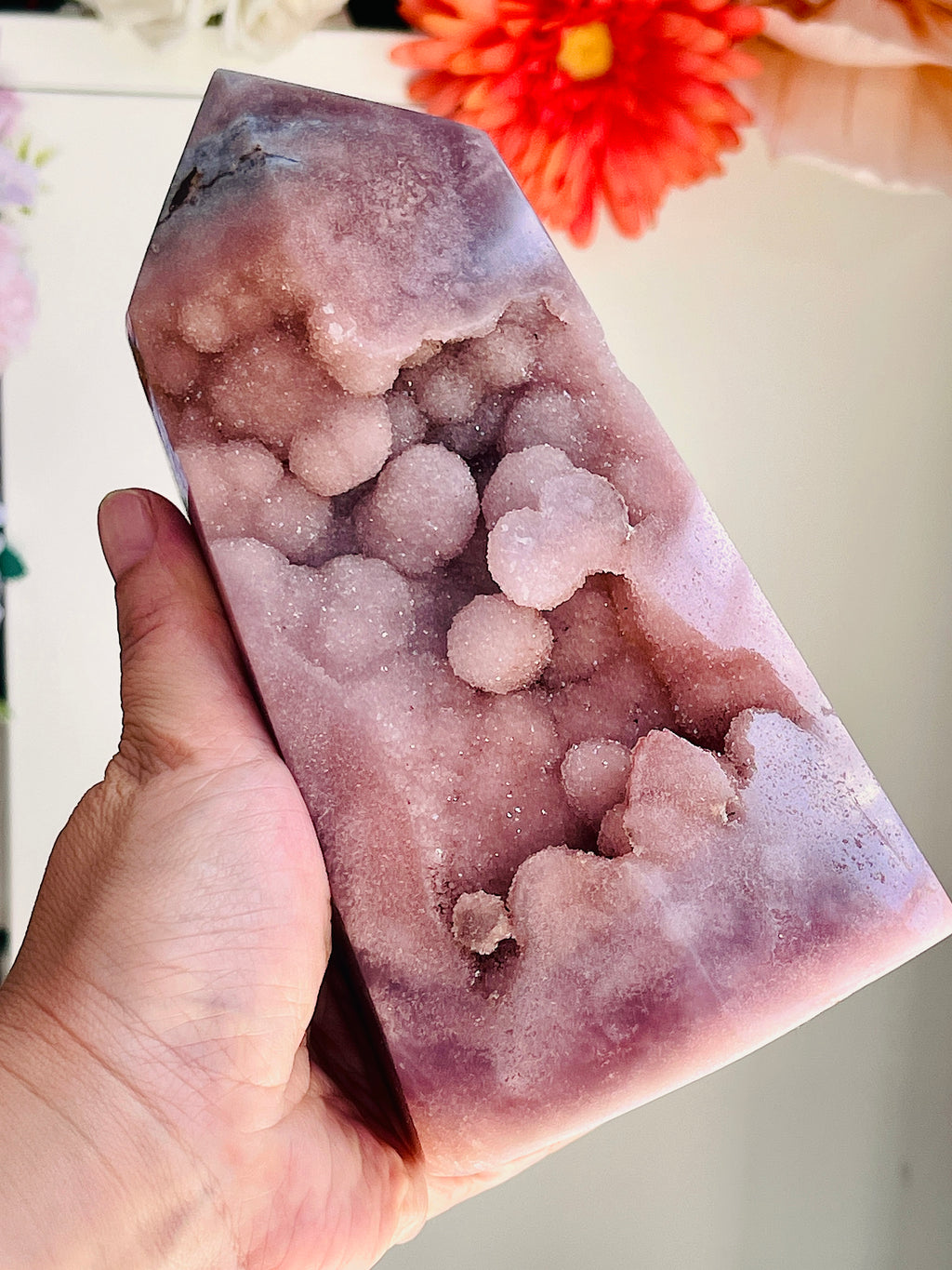 Pink Amethyst Statement Tower | Sparkling Druzy Crystal | 1105g