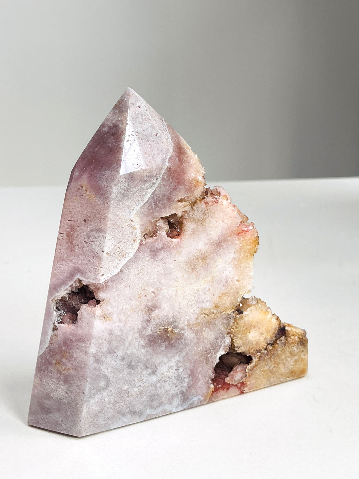 Pink Amethyst Tower with Iron Inclusions, 467 g