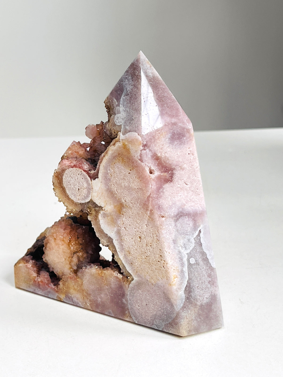 Pink Amethyst Tower with Iron Inclusions, 467 g