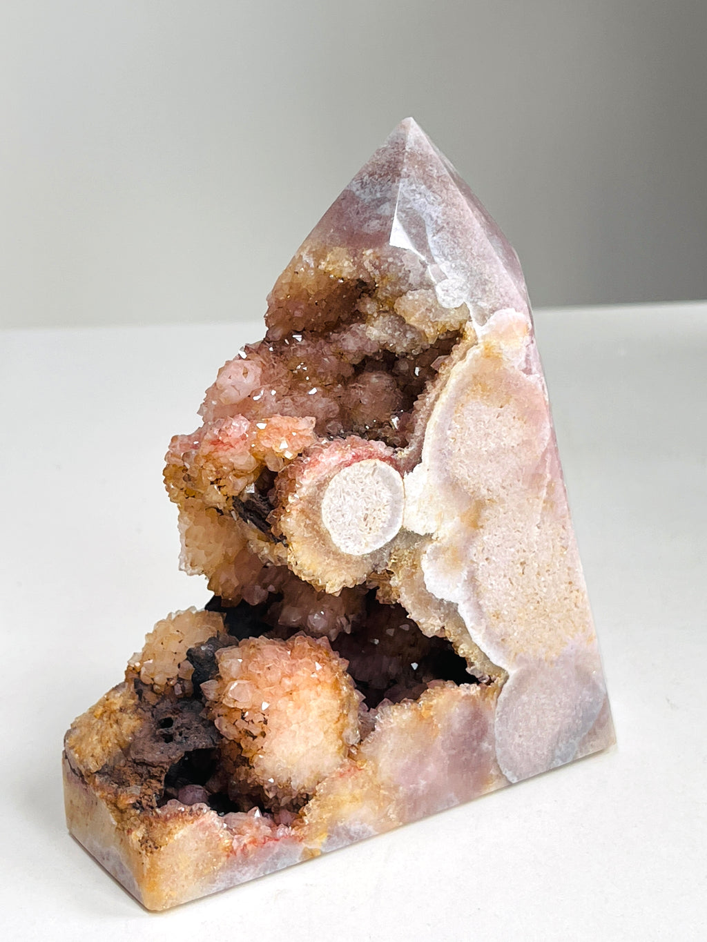 Pink Amethyst Tower with Iron Inclusions, 467 g