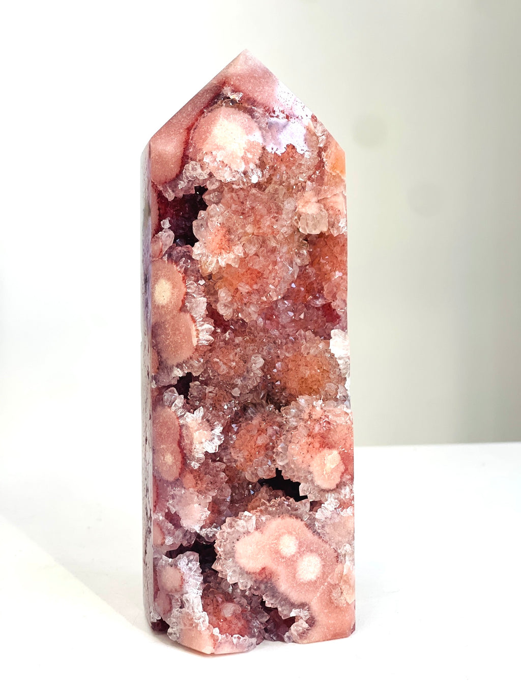 Brazilian Pink Amethyst Druzy Tower, 1.119 kg