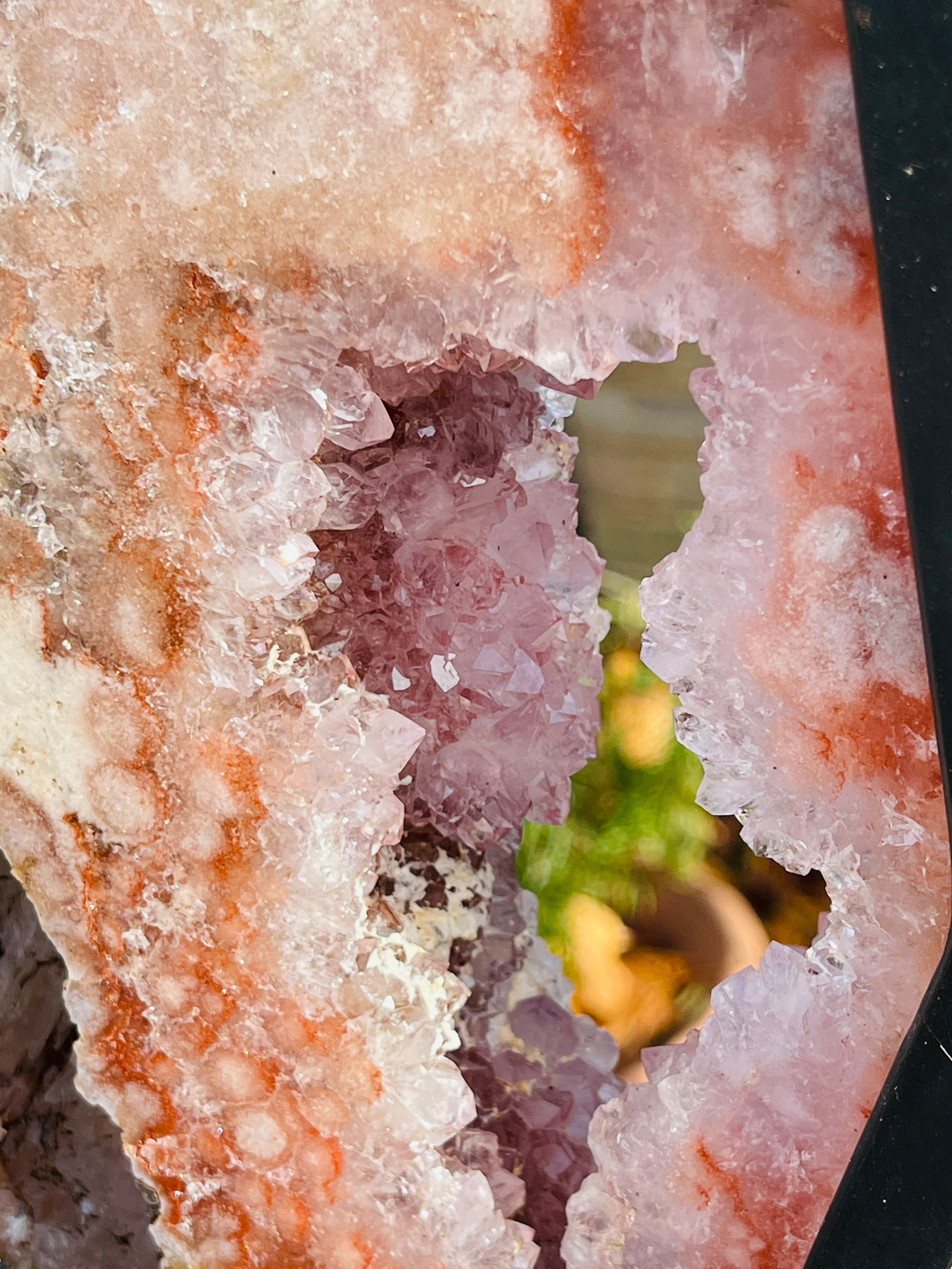 Pink Amethyst Angel Wings on Custom Metal Stand