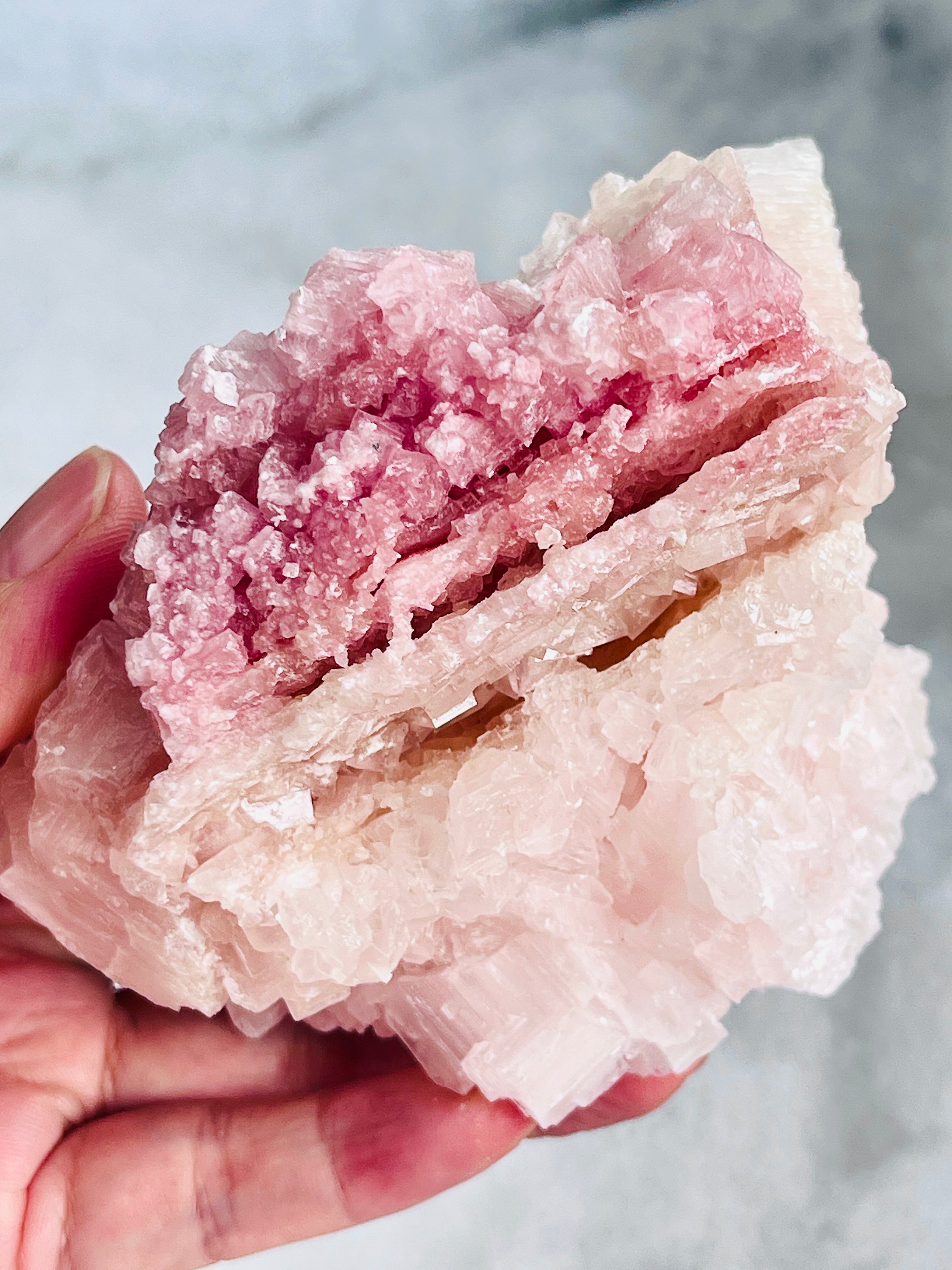 Pink Halite Specimen – Natural Salt Crystal, Owens Lake California- 342g