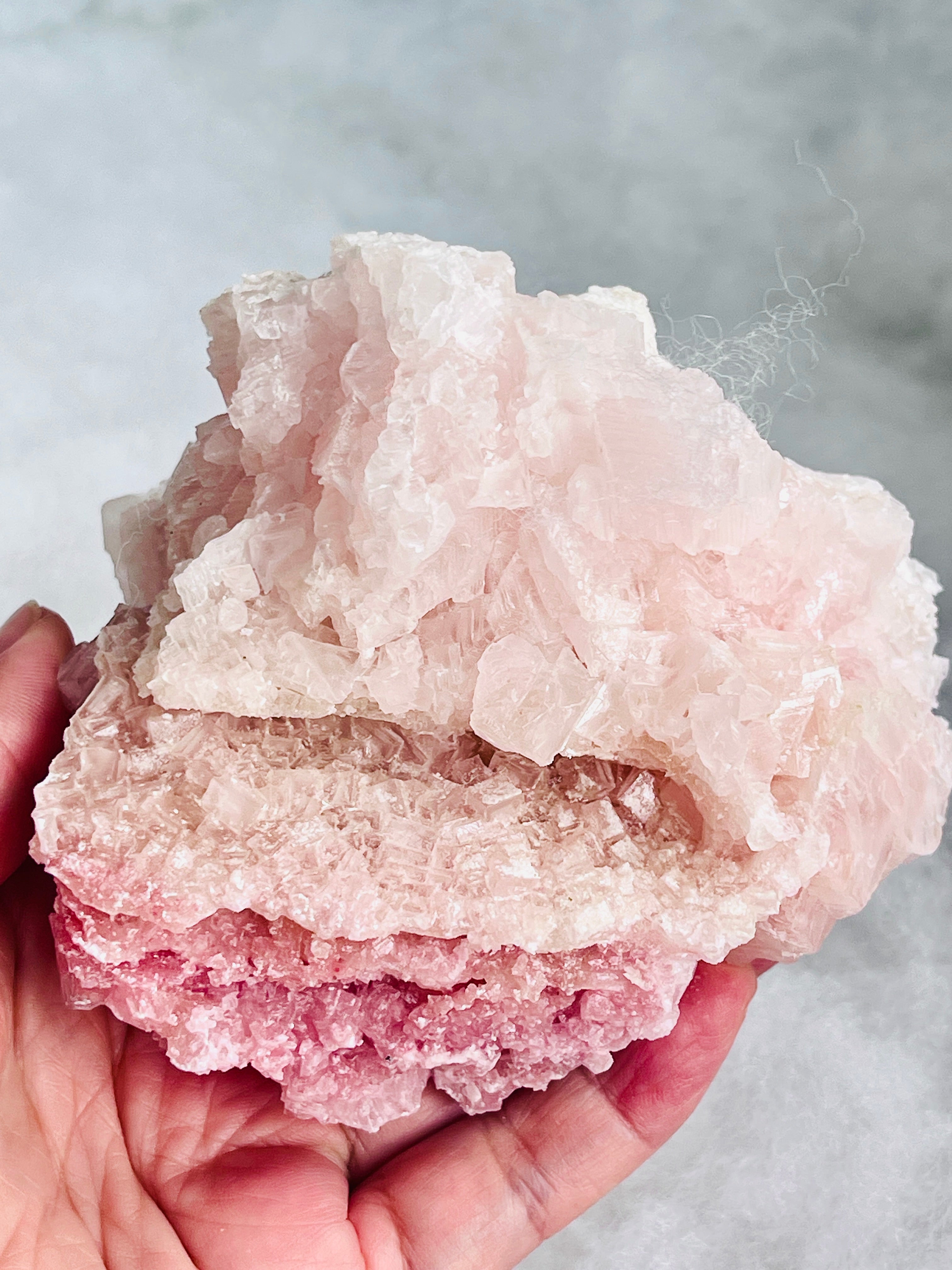 Pink Halite Specimen – Natural Salt Crystal, Owens Lake California- 342g