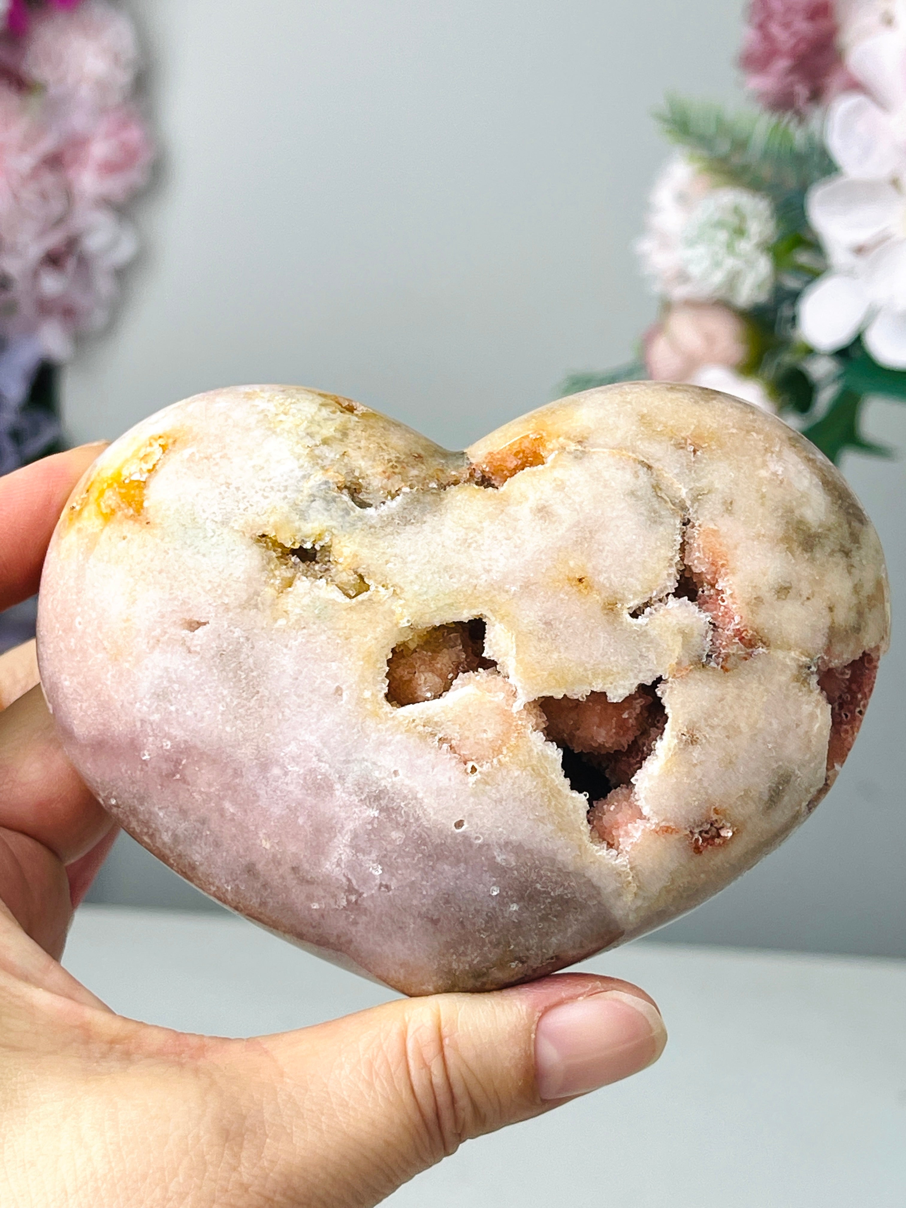 Pink Amethyst Heart, 335g B4