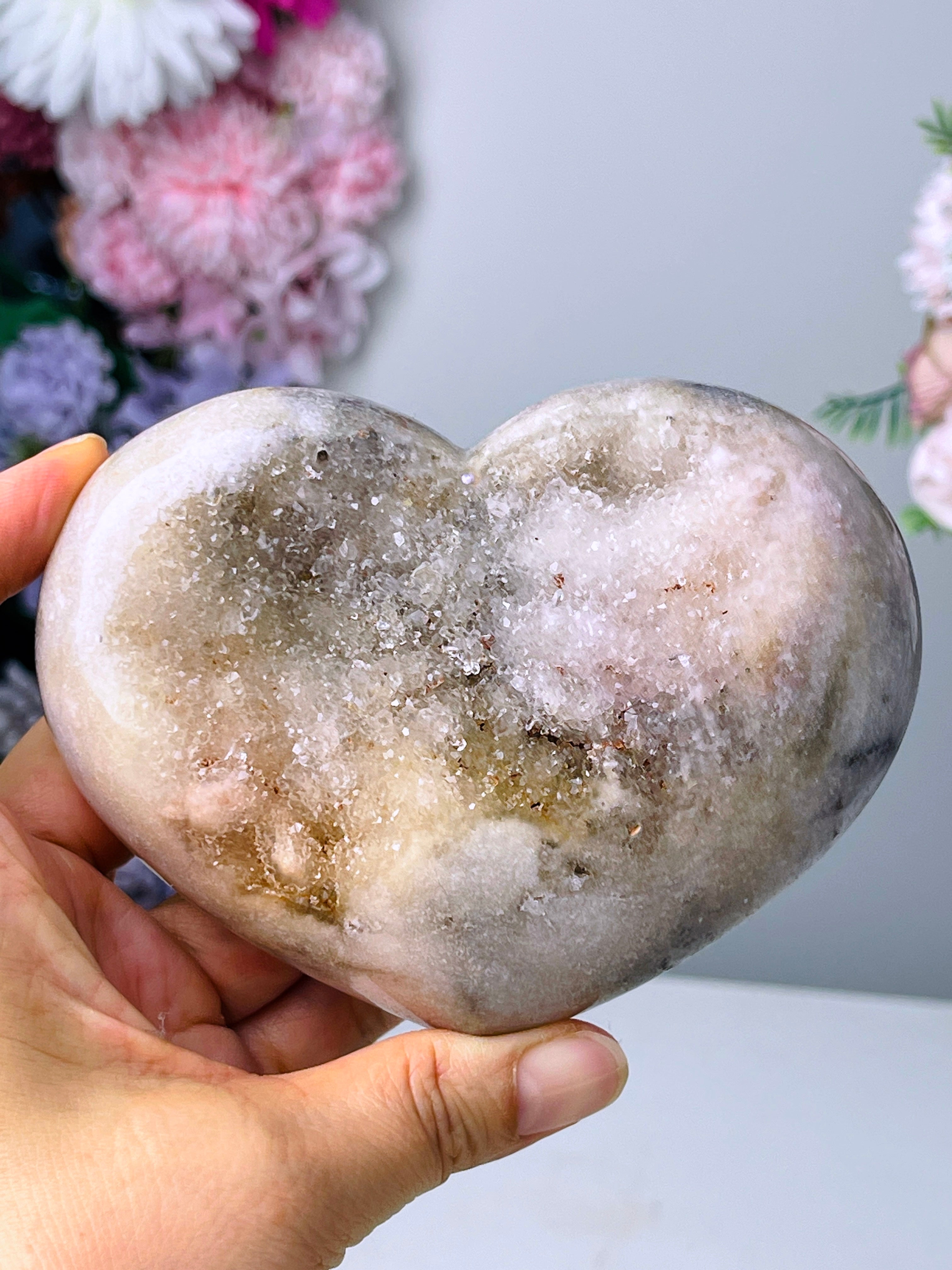 Pink Amethyst Heart, 468g B4