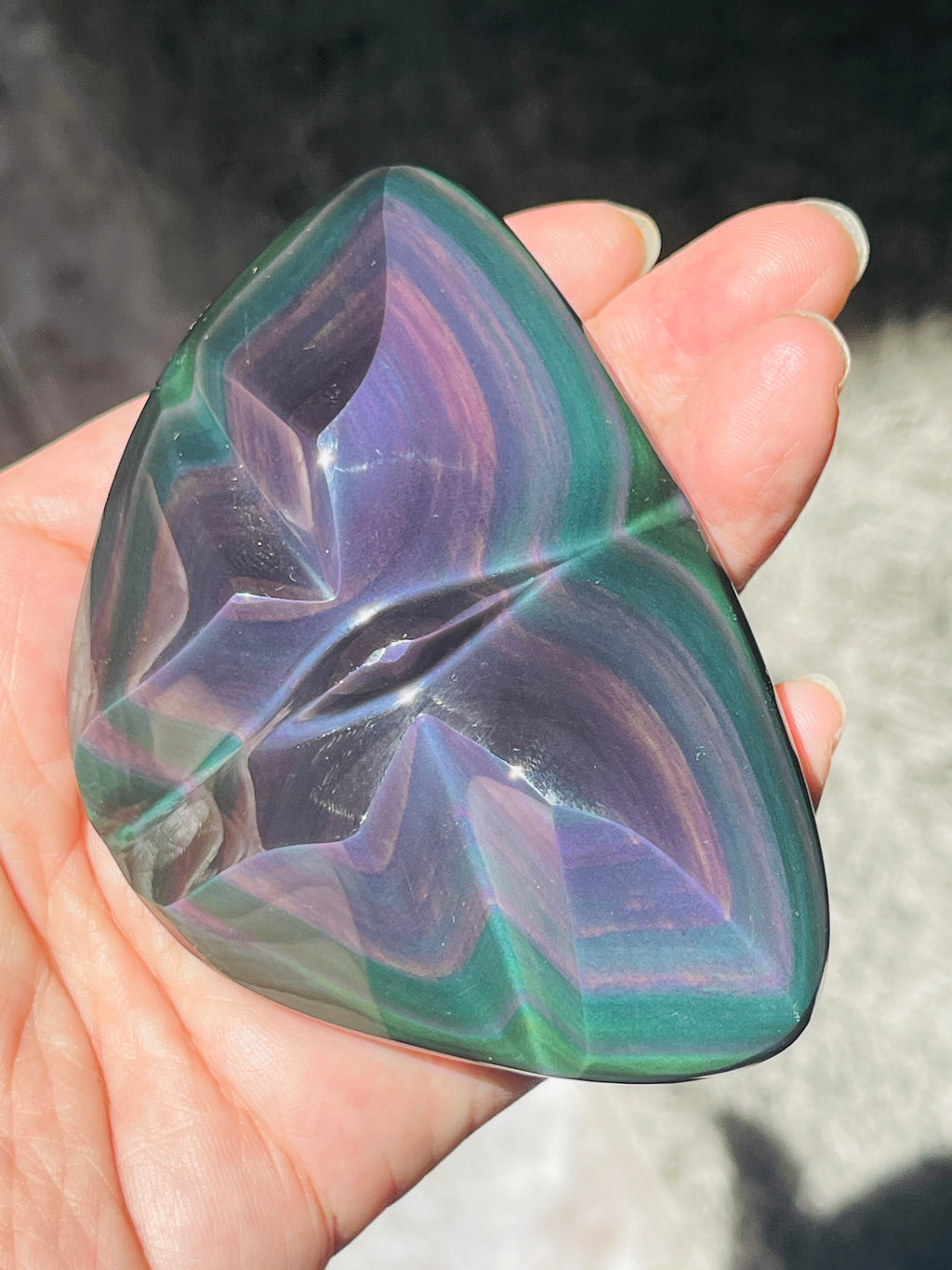 Rainbow Obsidian Butterfly Palm Stone II