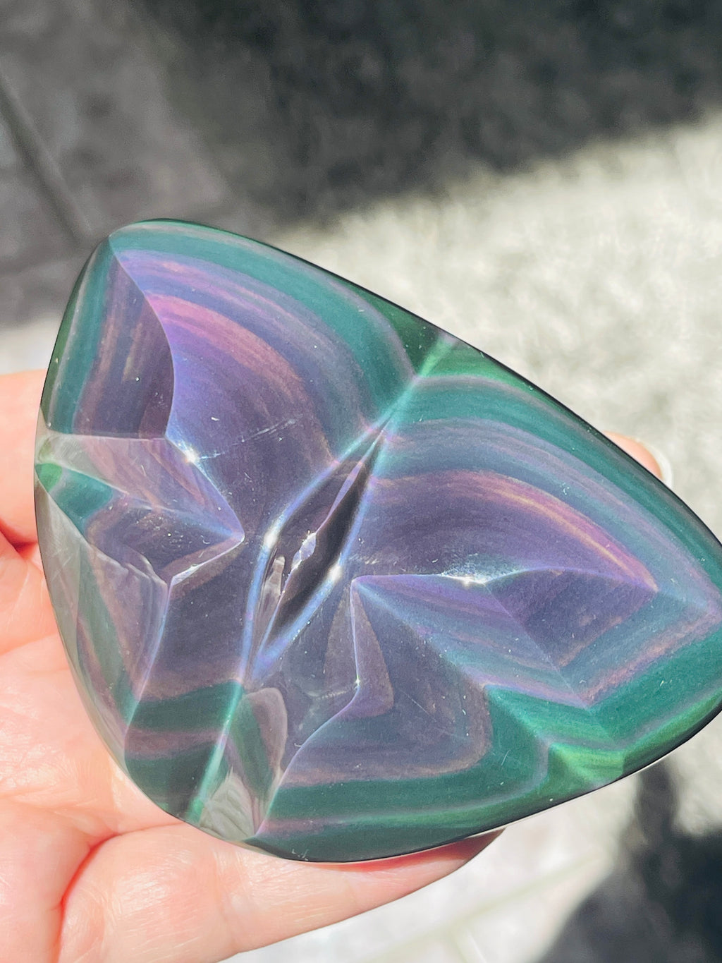 Rainbow Obsidian Butterfly Palm Stone II