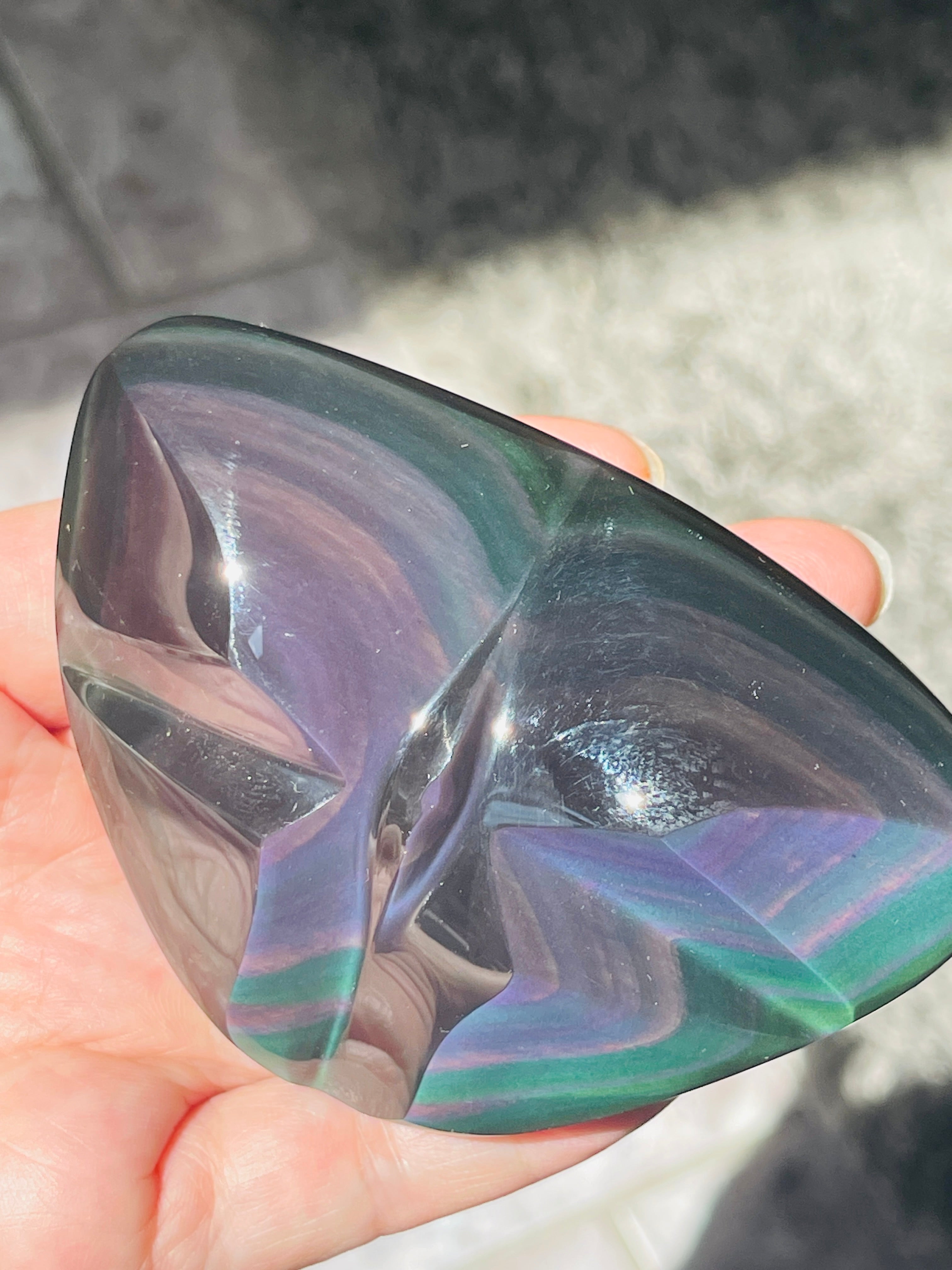 Rainbow Obsidian Butterfly Palm Stone II