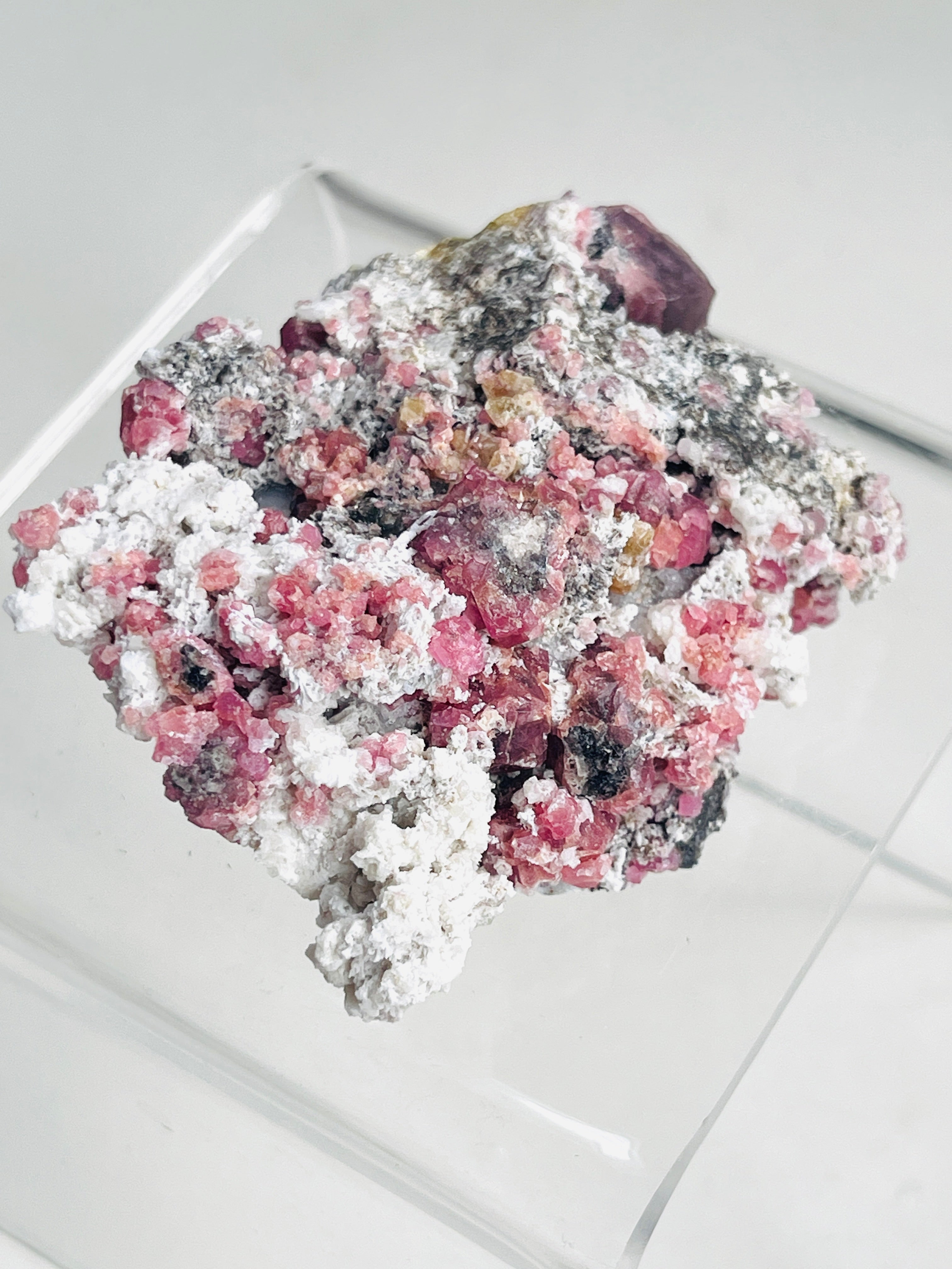 Grossular Garnet, Rare Raspberry Pink Garnet Mineral Specimen ~ 12