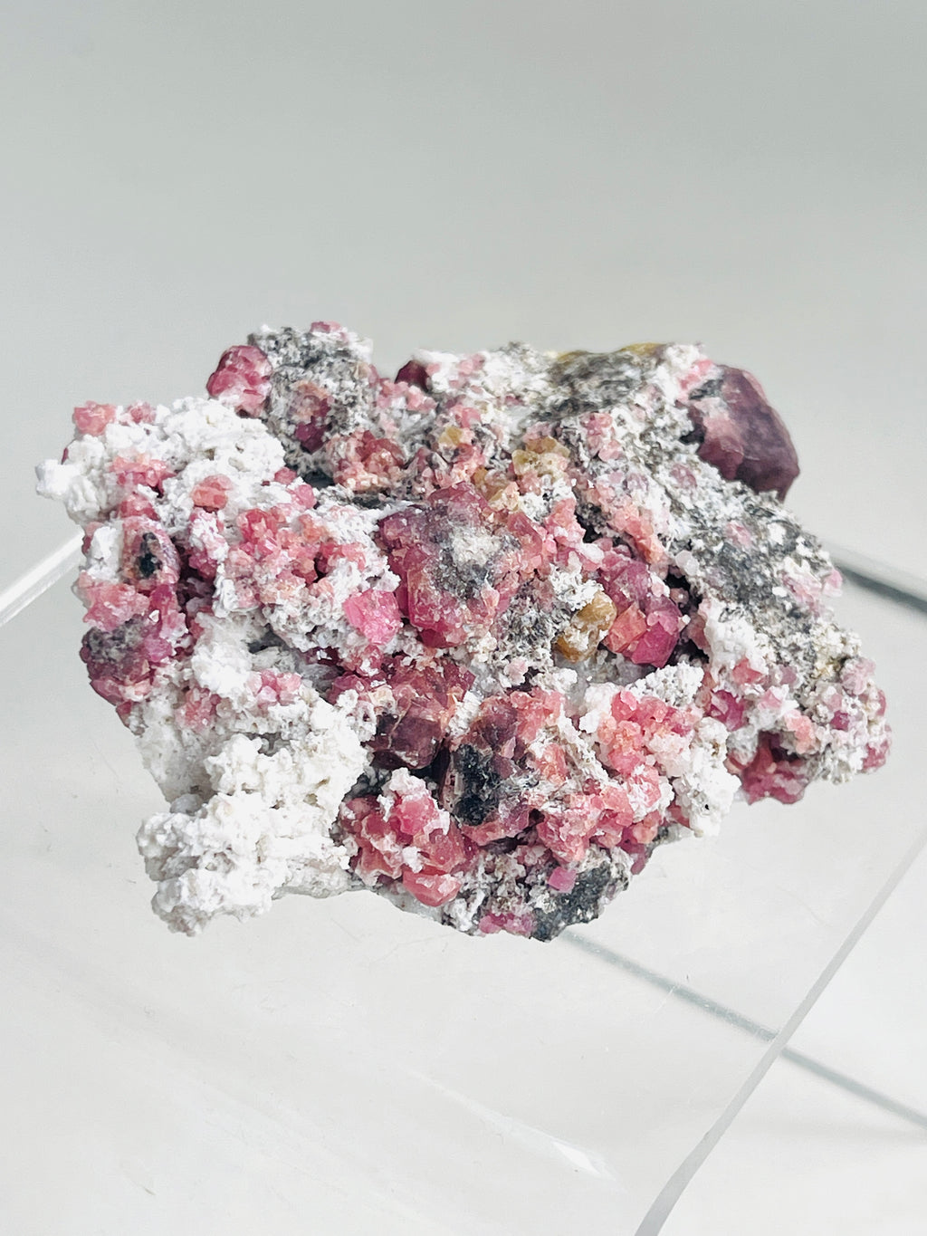 Grossular Garnet, Rare Raspberry Pink Garnet Mineral Specimen ~ 12