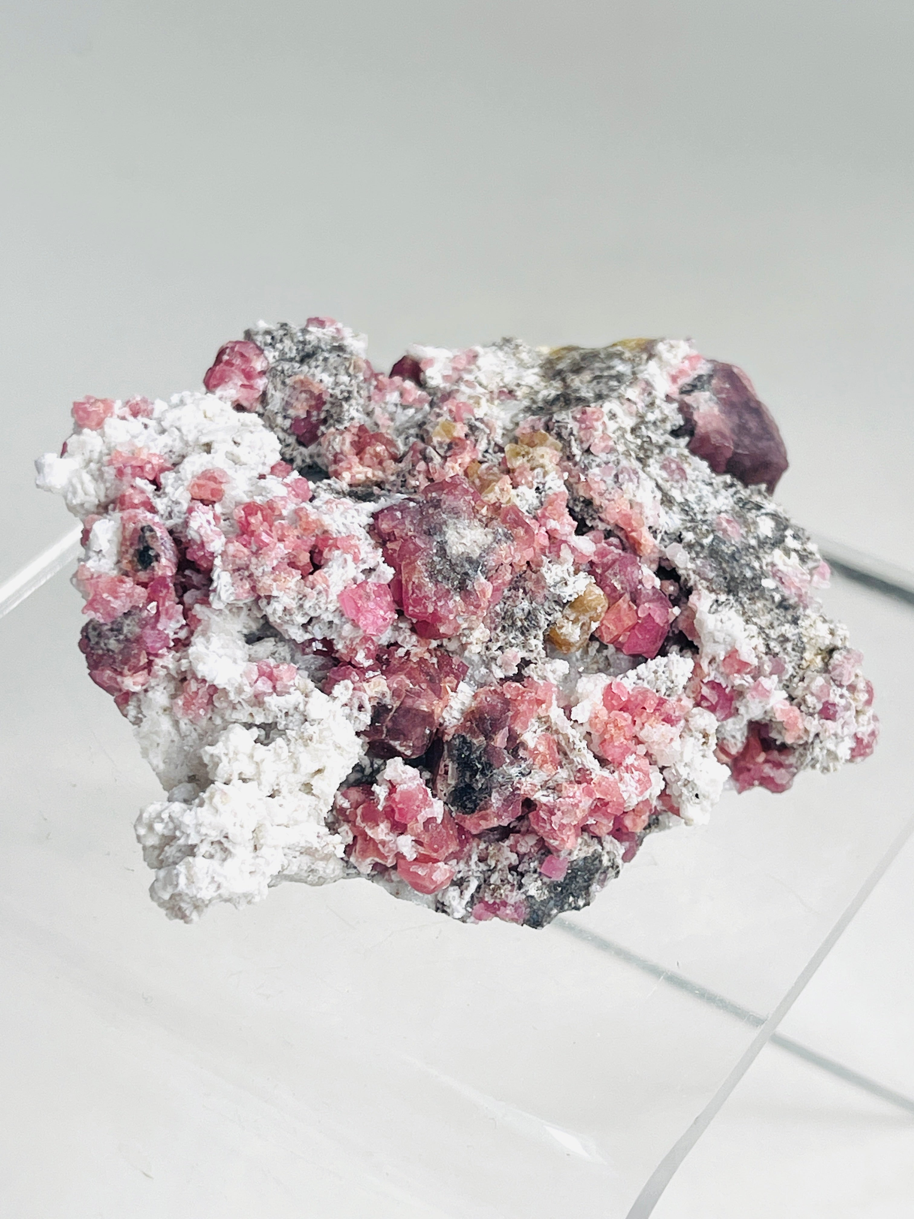 Grossular Garnet, Rare Raspberry Pink Garnet Mineral Specimen ~ 12