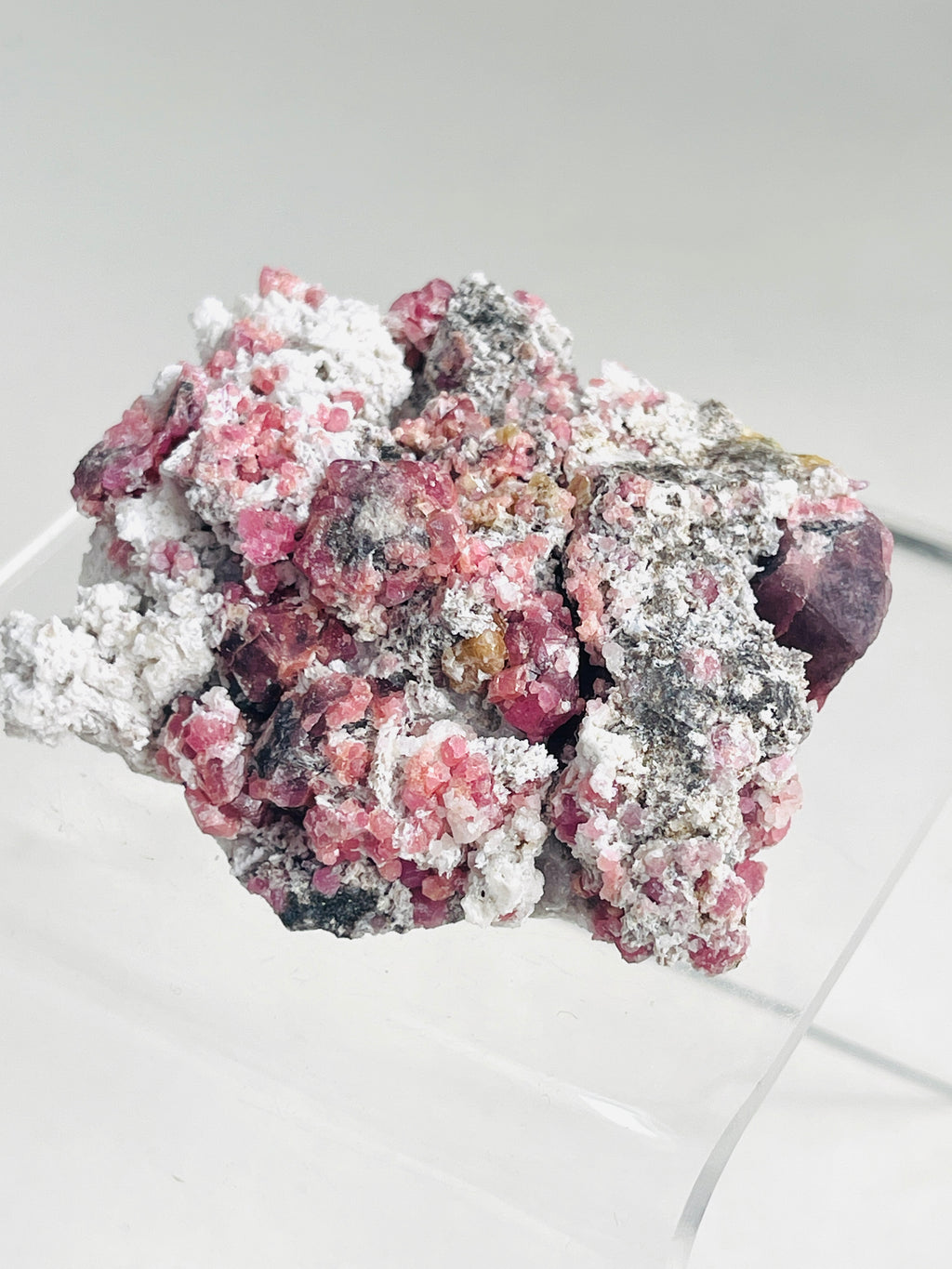 Grossular Garnet, Rare Raspberry Pink Garnet Mineral Specimen ~ 12