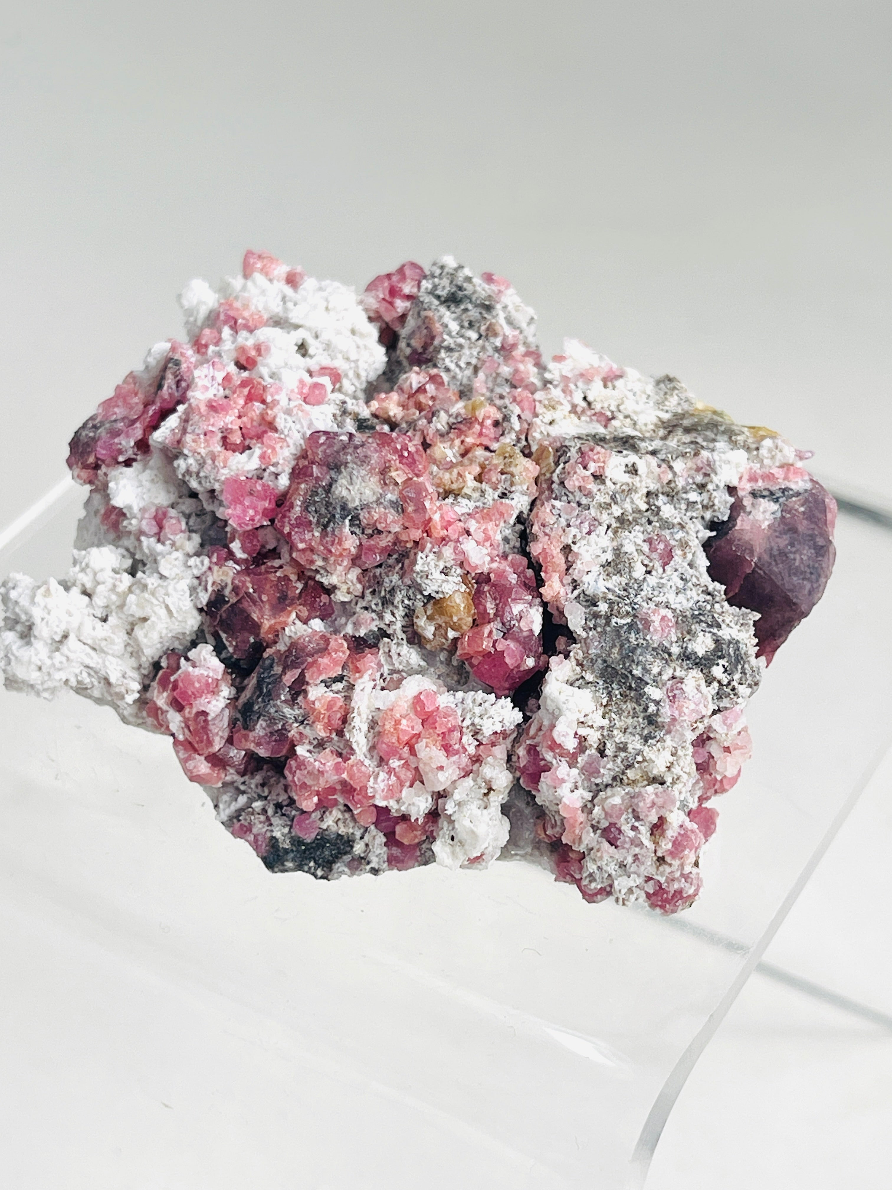 Grossular Garnet, Rare Raspberry Pink Garnet Mineral Specimen ~ 12