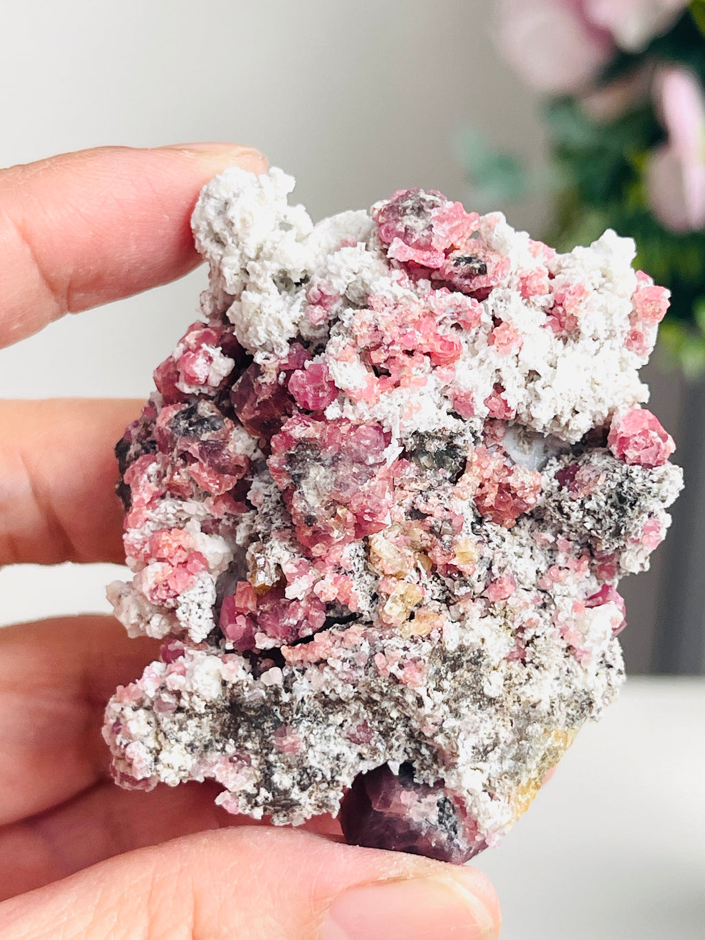Grossular Garnet, Rare Raspberry Pink Garnet Mineral Specimen ~ 12