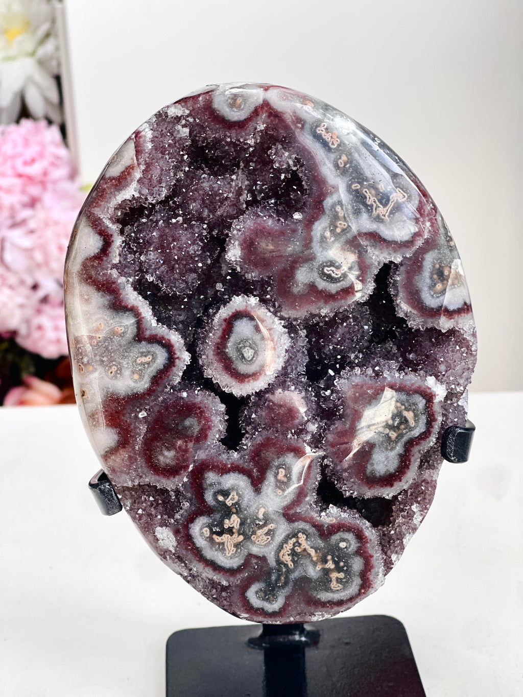 Uruguay Amethyst Stalactite Specimen on Stand