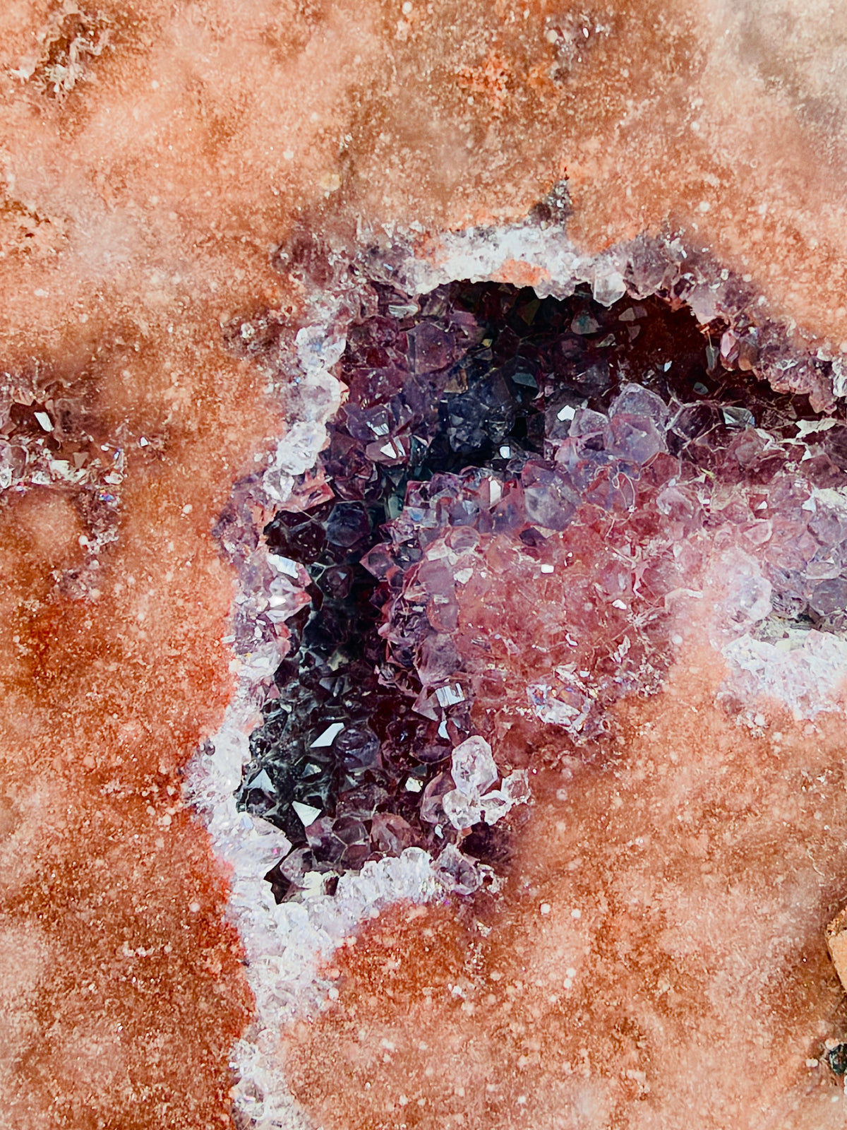 Large Brazilian Pink Amethyst Druzy Heart with Stand