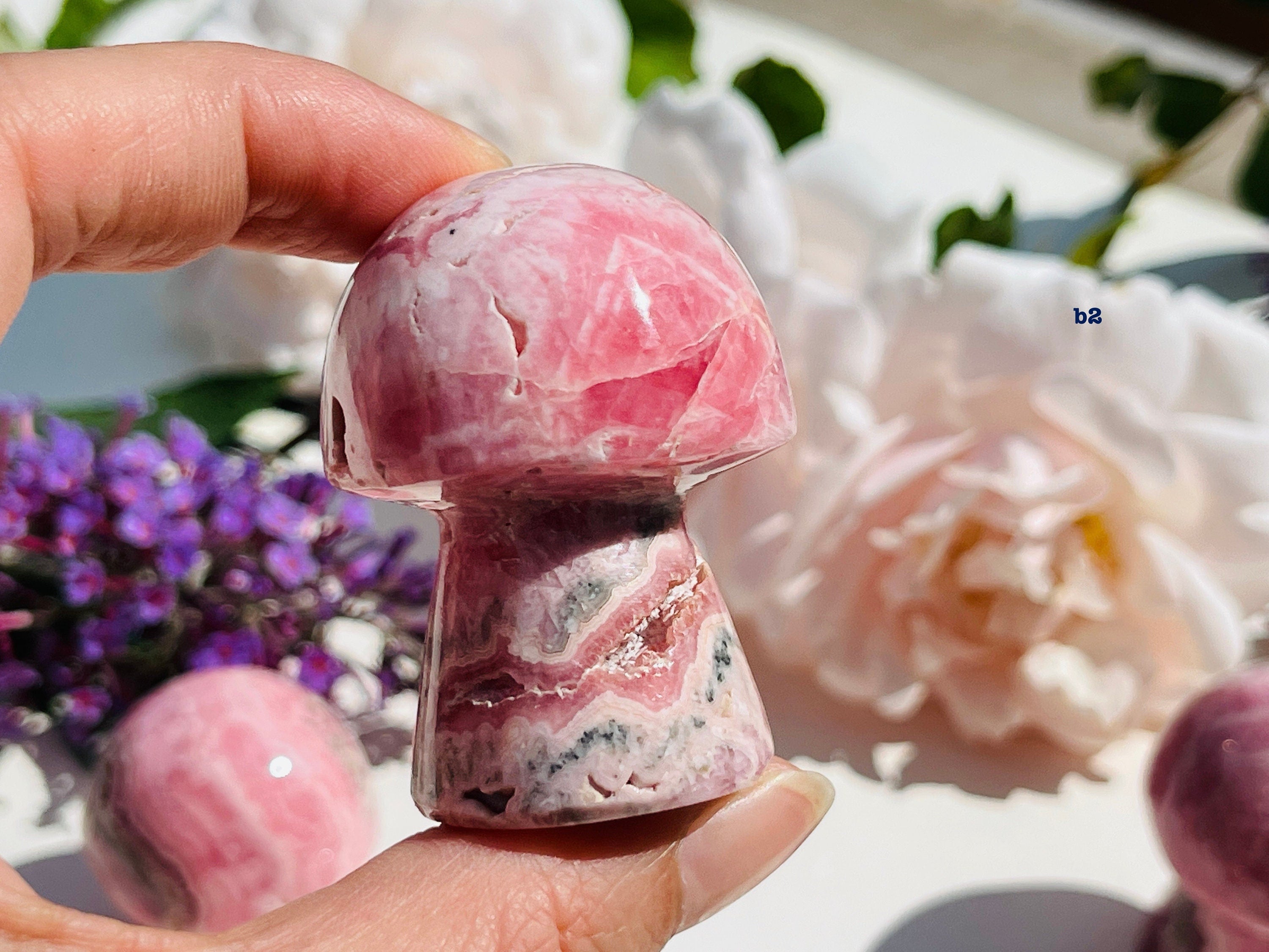 Natural Rhodochrosite Mushroom, AAA Grade Argentina Rhodochrosite Mushroom , 24-84g Rhodochrosite Mushroom, Pink Rhodochrosite