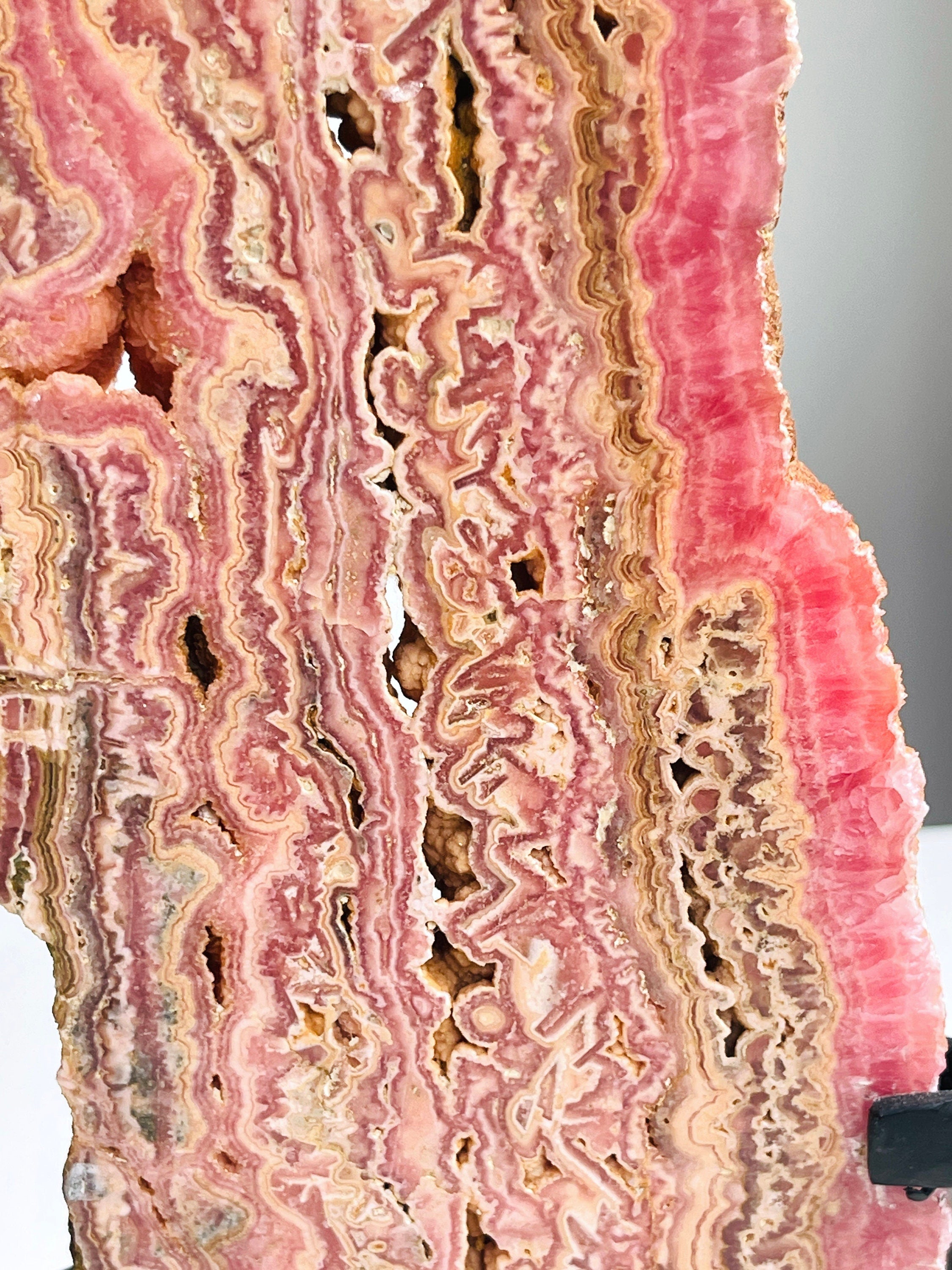769g Rhodochrosite Slab, Unique Argentina Pink Rhodochrosite Crystal, Natural Mineral for Collection, Healing Stone, Gift for Crystal Lovers