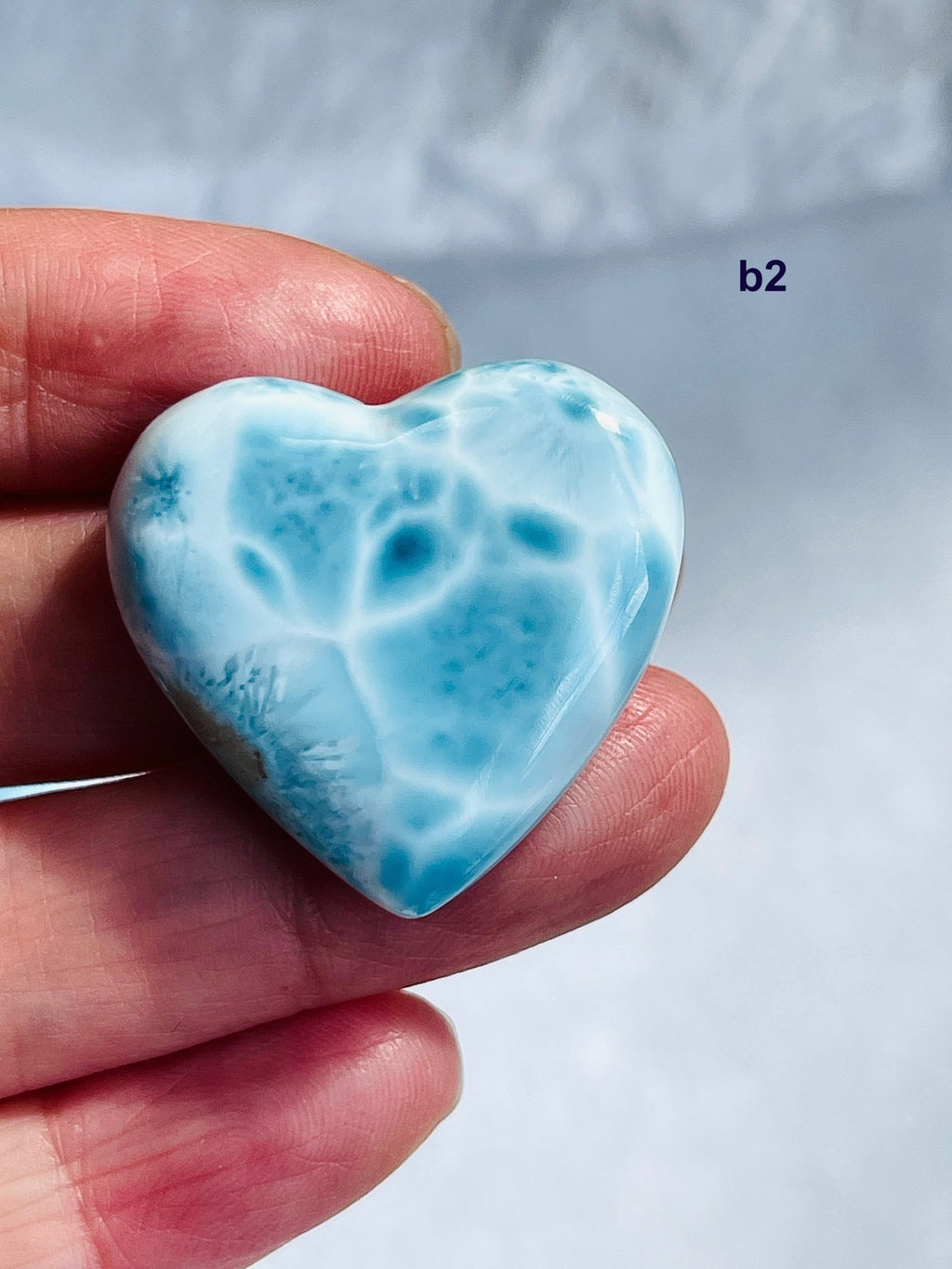 AAA-Grade Larimar Heart | Rare Dominican Republic Crystal - Million Years Crystal