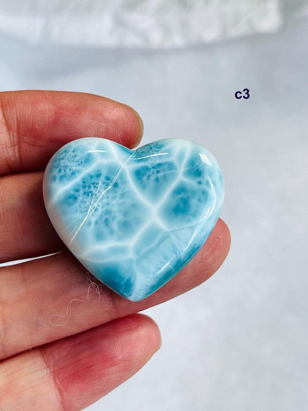 AAA-Grade Larimar Heart | Rare Dominican Republic Crystal - Million Years Crystal