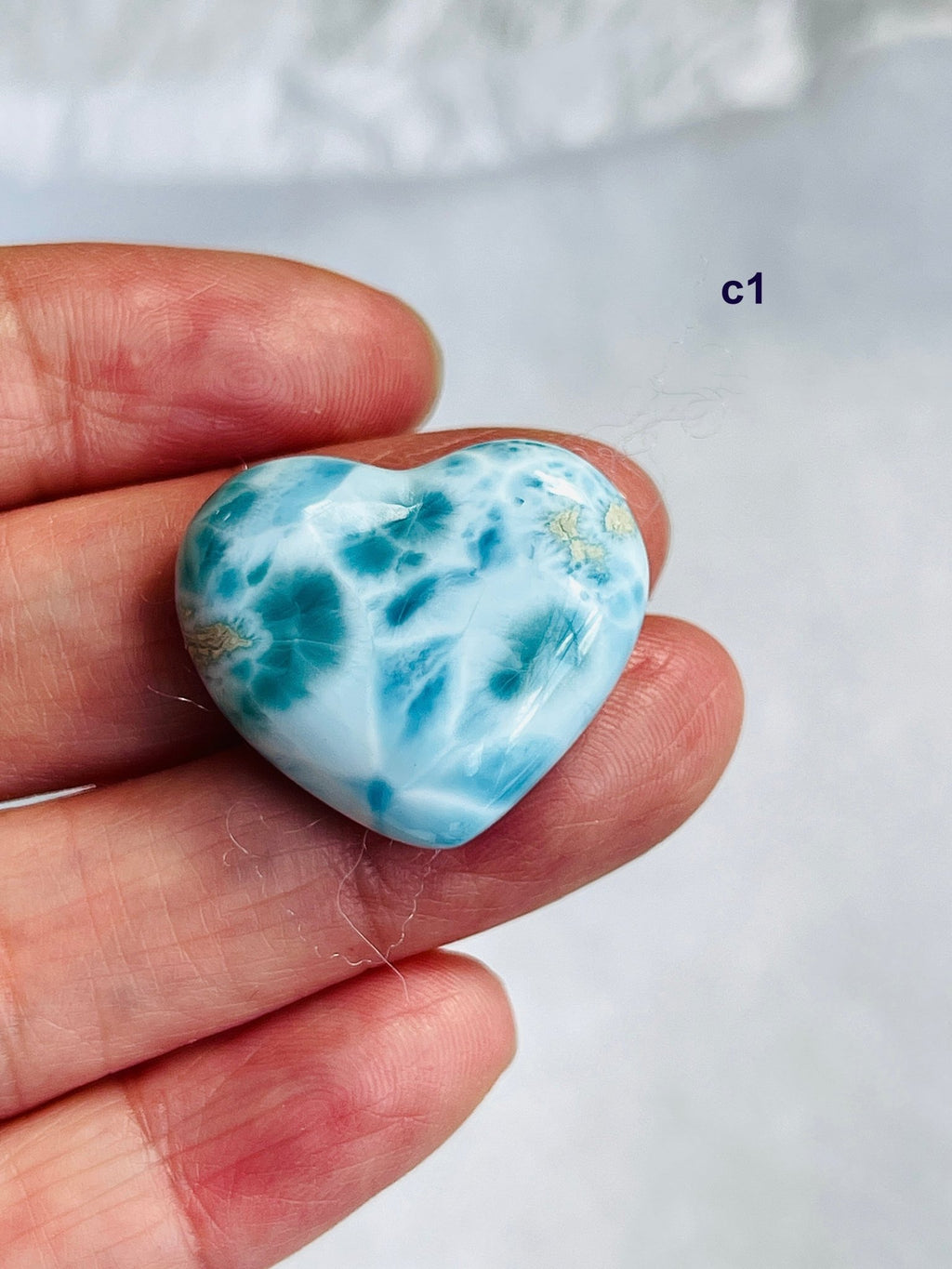 AAA-Grade Larimar Heart | Rare Dominican Republic Crystal - Million Years Crystal