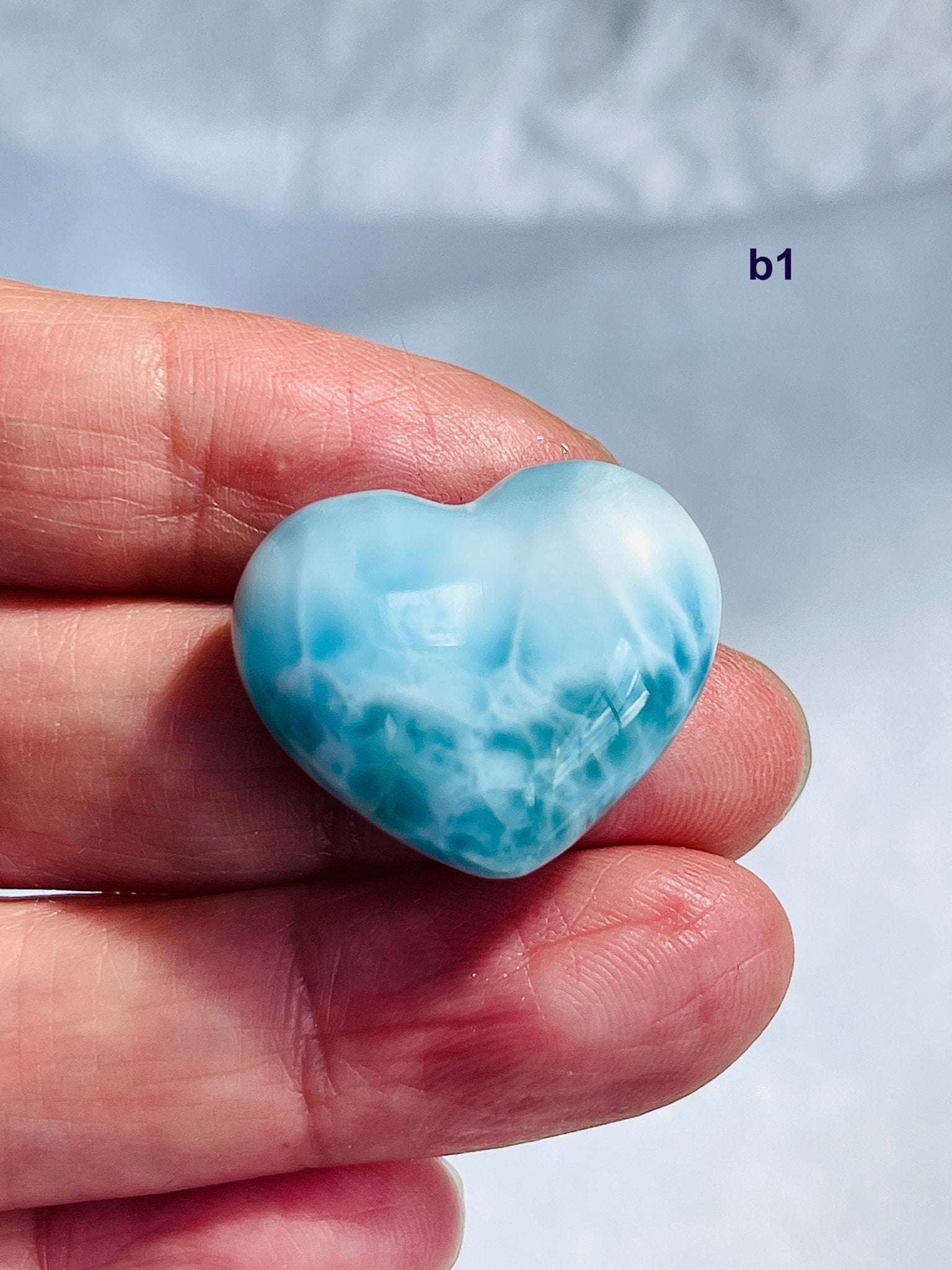 AAA-Grade Larimar Heart | Rare Dominican Republic Crystal - Million Years Crystal