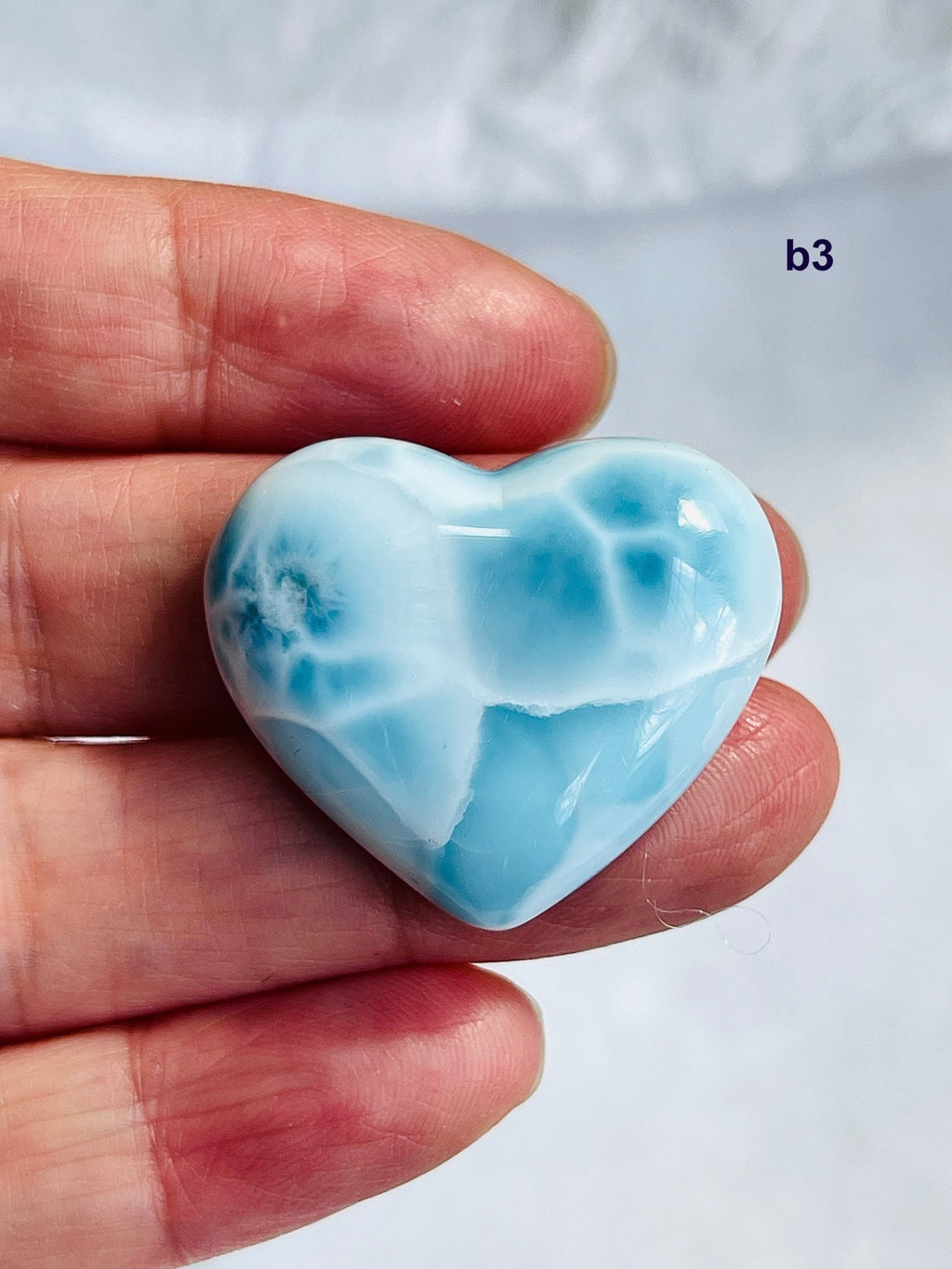 AAA-Grade Larimar Heart | Rare Dominican Republic Crystal - Million Years Crystal