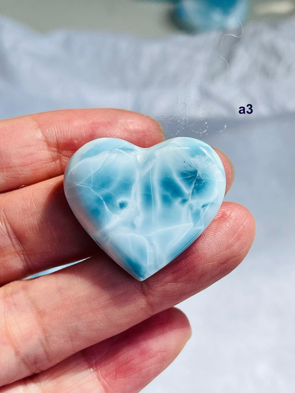 AAA-Grade Larimar Heart | Rare Dominican Republic Crystal - Million Years Crystal