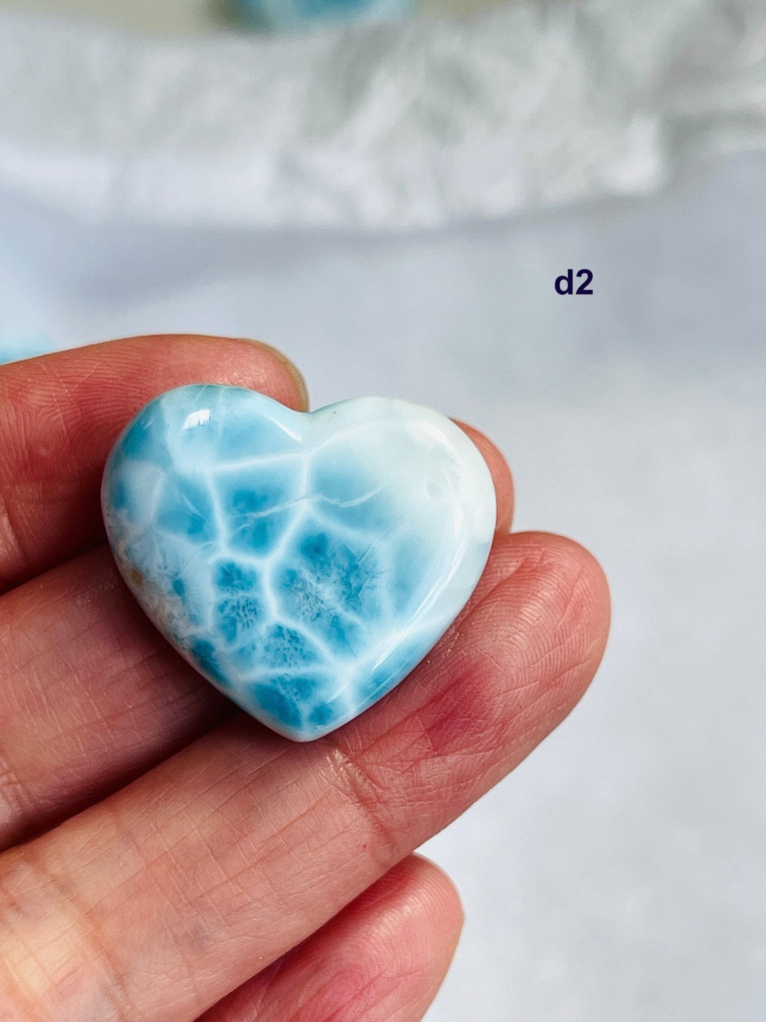 AAA-Grade Larimar Heart | Rare Dominican Republic Crystal - Million Years Crystal